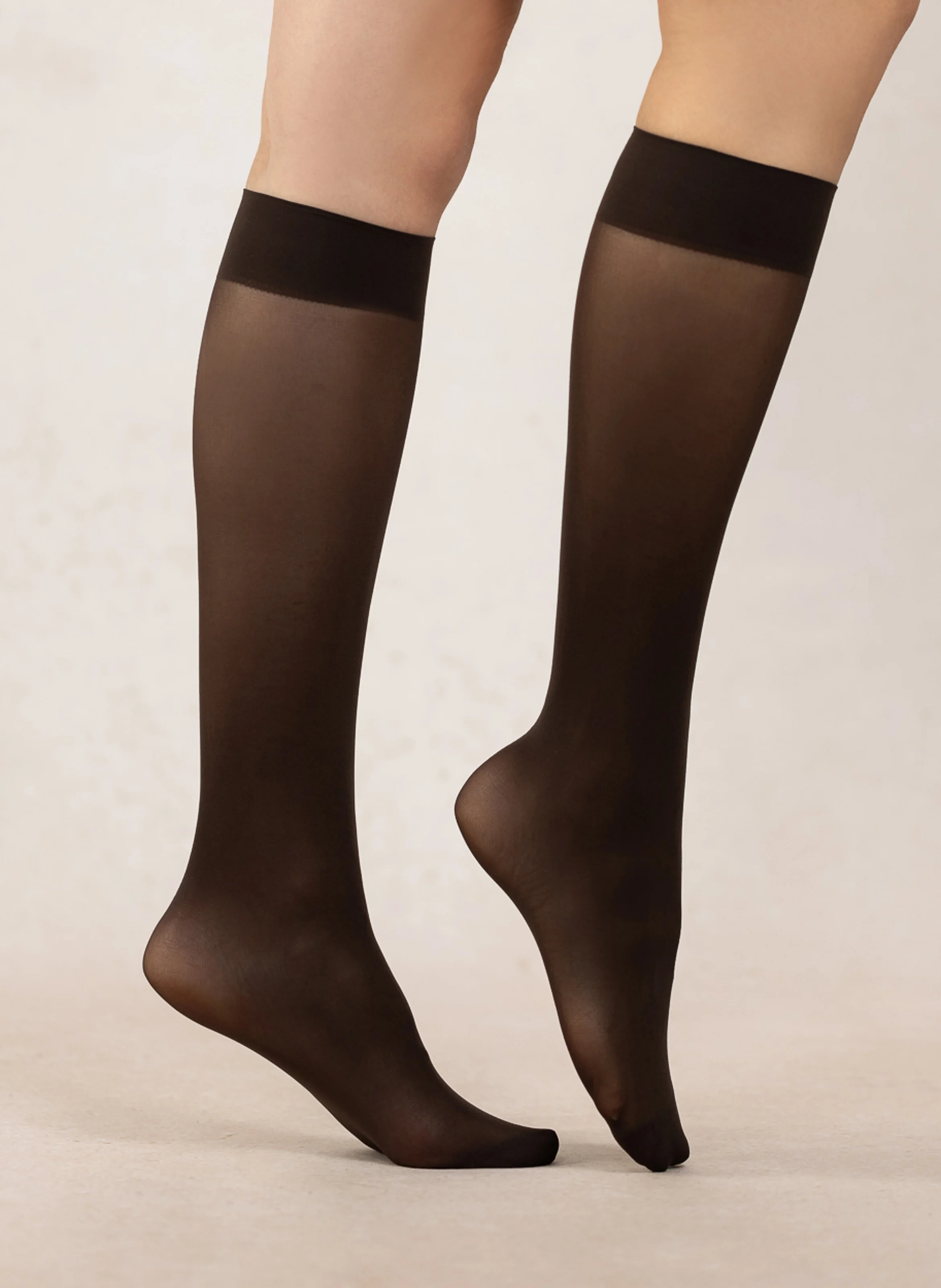 BLEUFORET Velvety knee-highs Brown