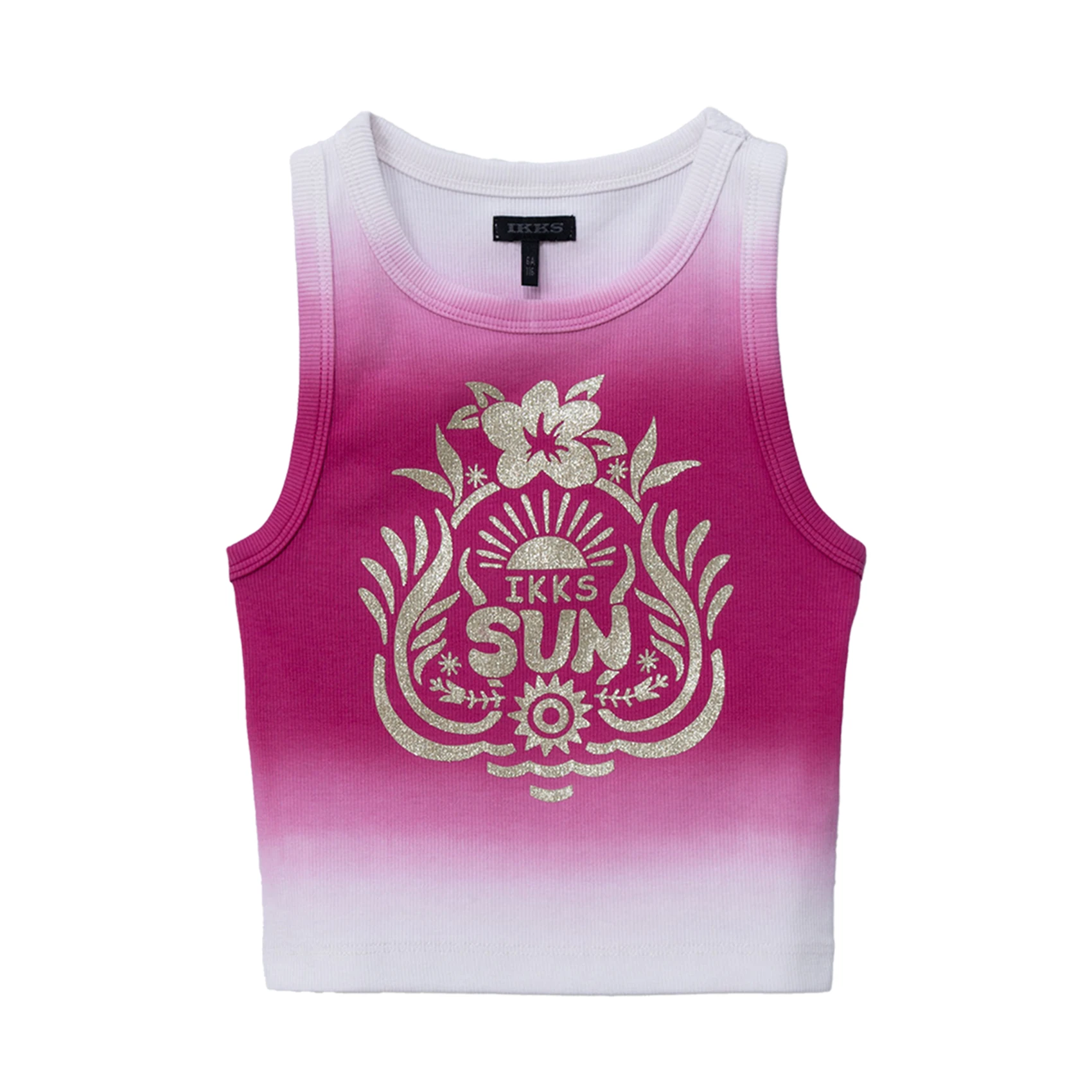 IKKS JUNIOR Cotton-blend tank top with round neck Pink