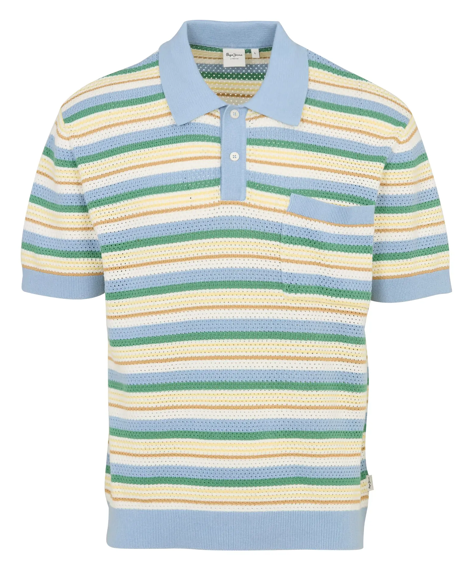 PEPE JEANS Straight cotton polo shirt Blue