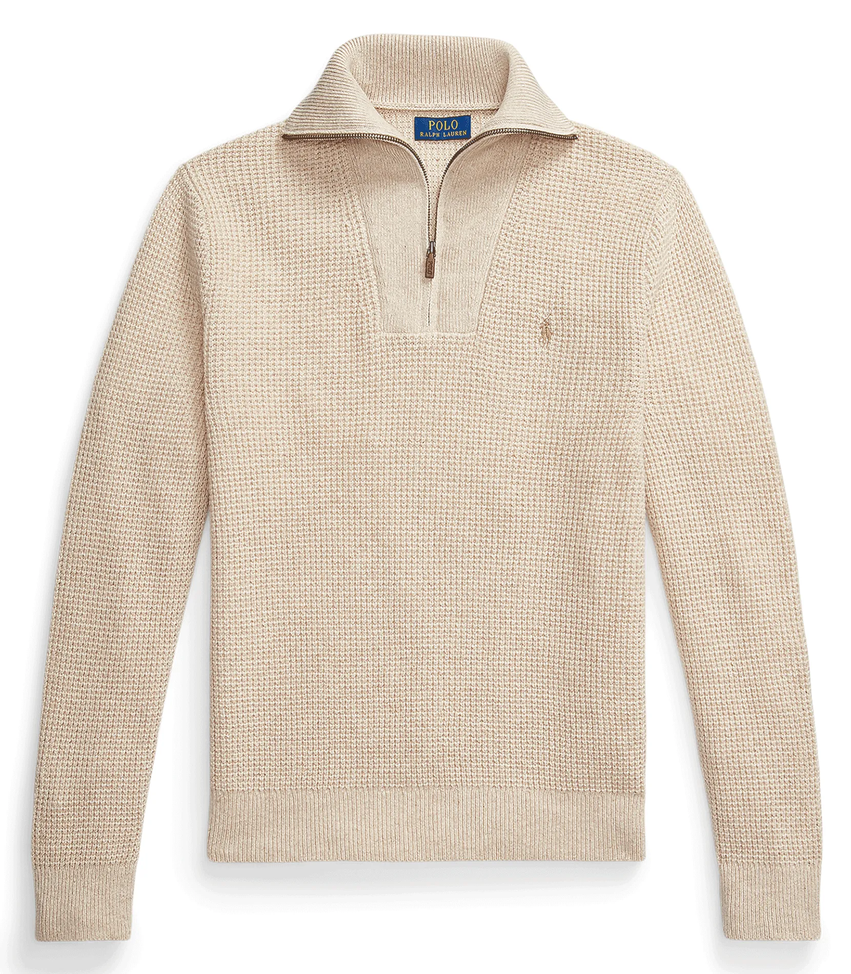 POLO RALPH LAUREN Straight wool and cotton blend turtleneck sweater Beige 2 POLO RALPH LAUREN Straight wool and cotton blend turtleneck sweater Beige