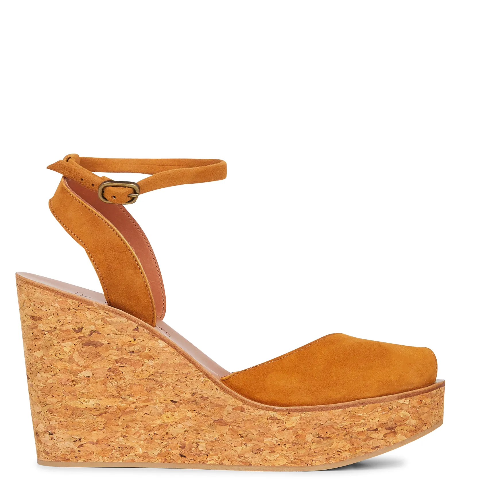 K JACQUES Suede open wedge sandals AVELINE Brown