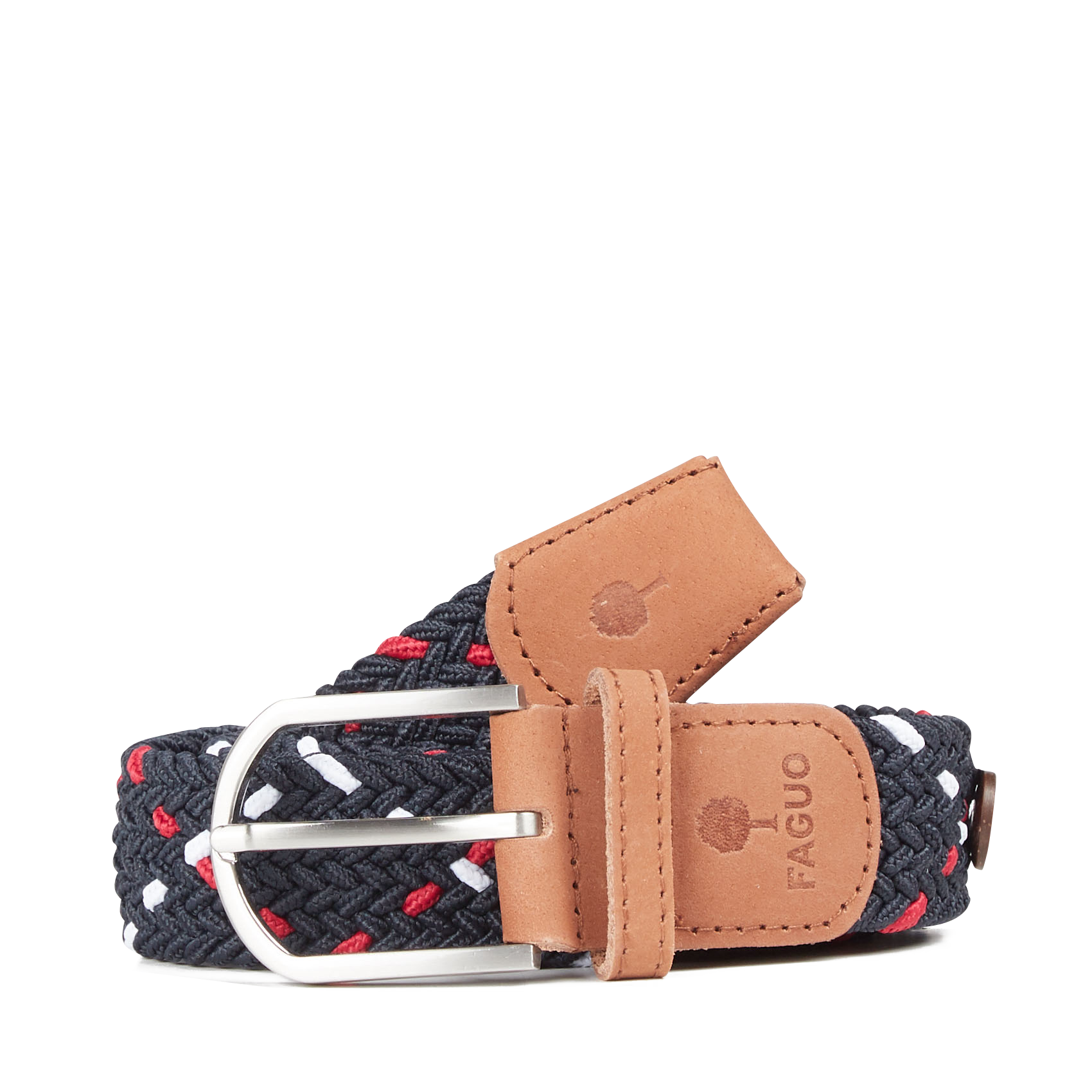 FAGUO Braided canvas belt Blue