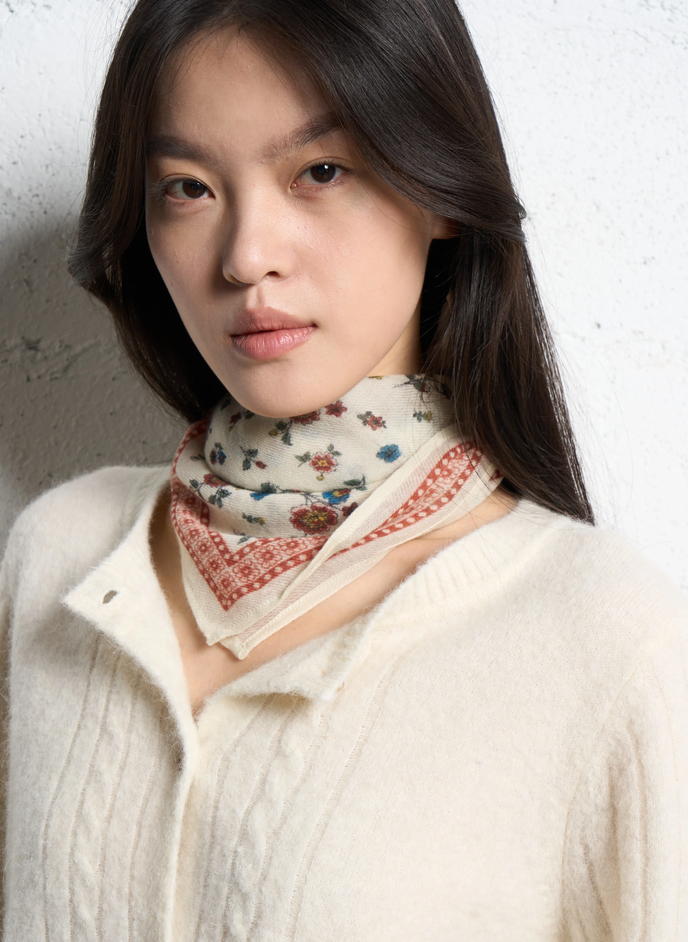 EMILE ET IDA Floaty wool scarf Pink