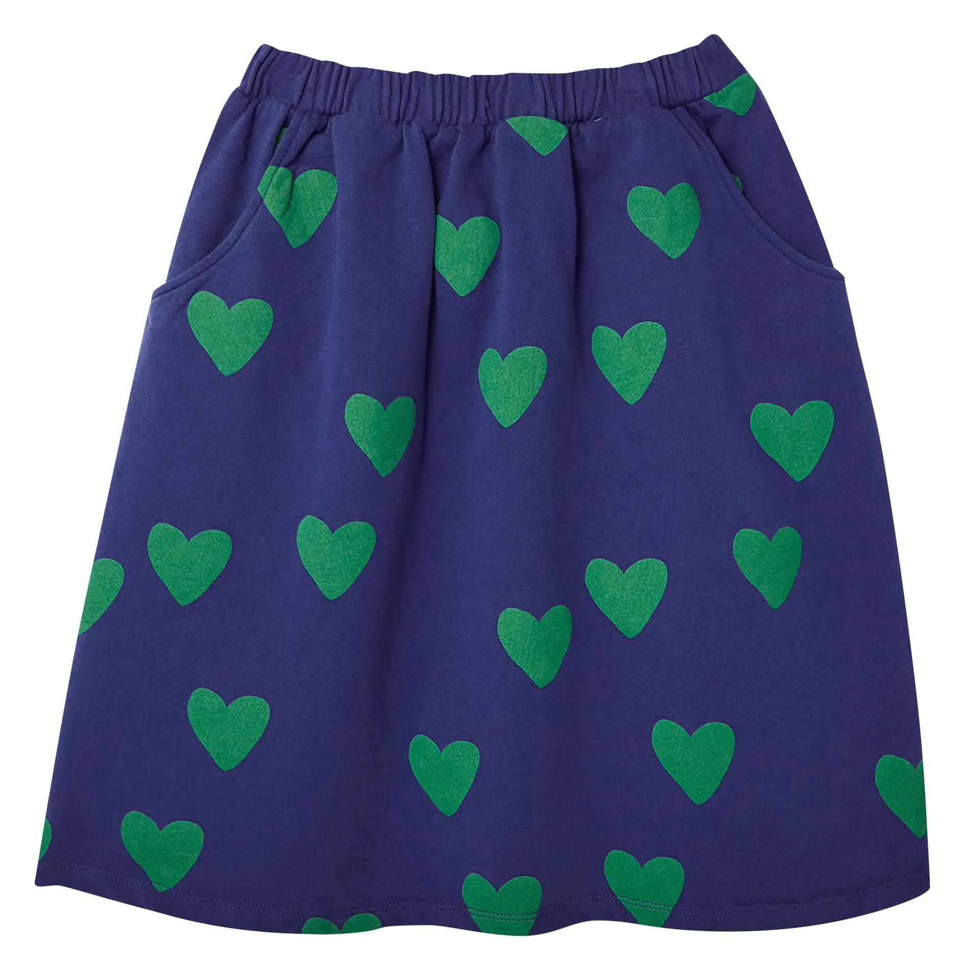 THE CAMPAMENTO Short printed cotton skirt Blue