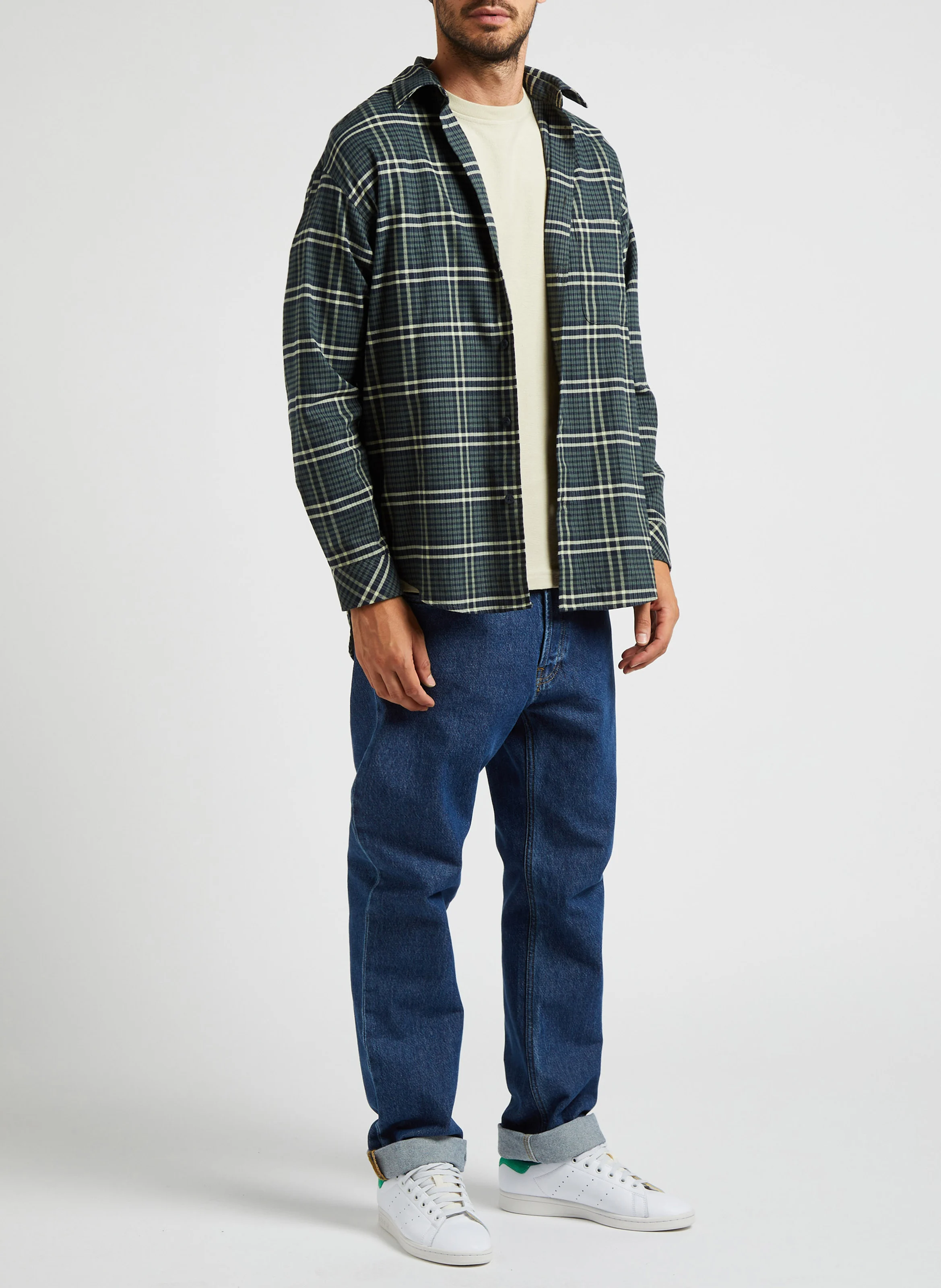 SAMSOE SAMSOE Checked cotton shirt with classic collar LUAN Grey 3 SAMSOE SAMSOE Checked cotton shirt with classic collar LUAN Grey