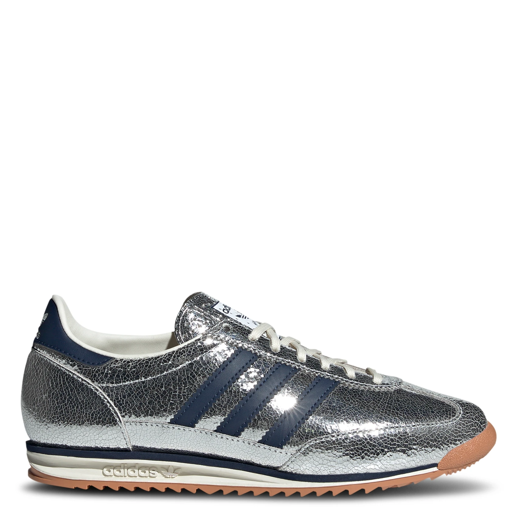 ADIDAS Low metallic leather trainers SL 72 OG W Silver