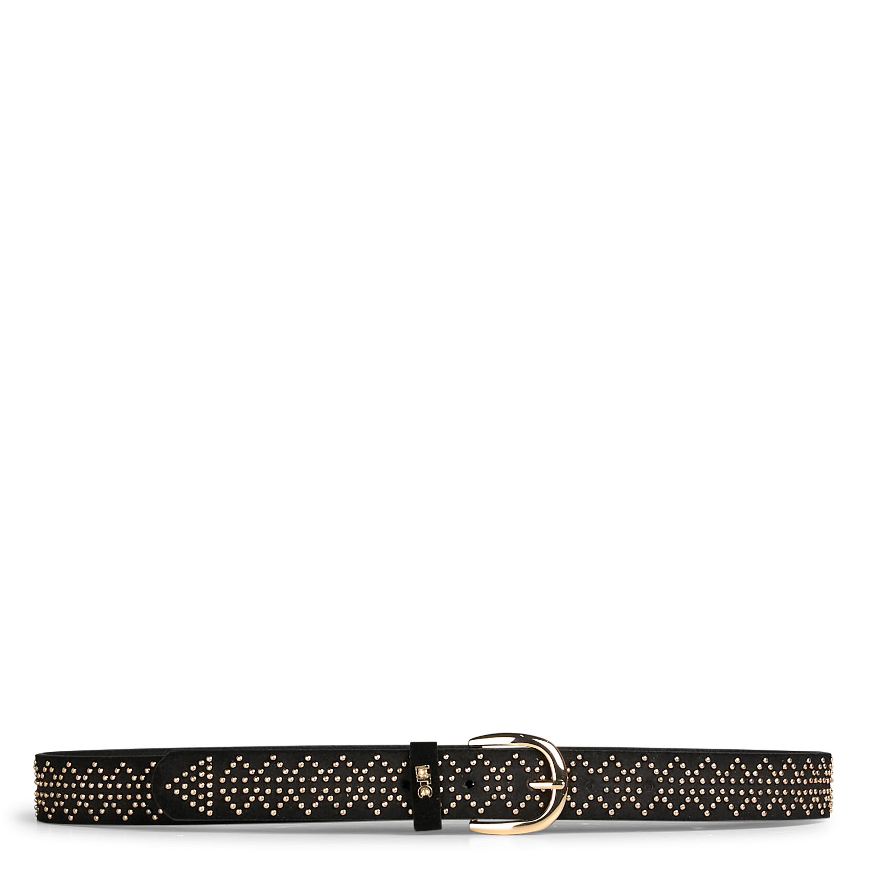 LE TEMPS DES CERISES Studded leather belt MANOL Black