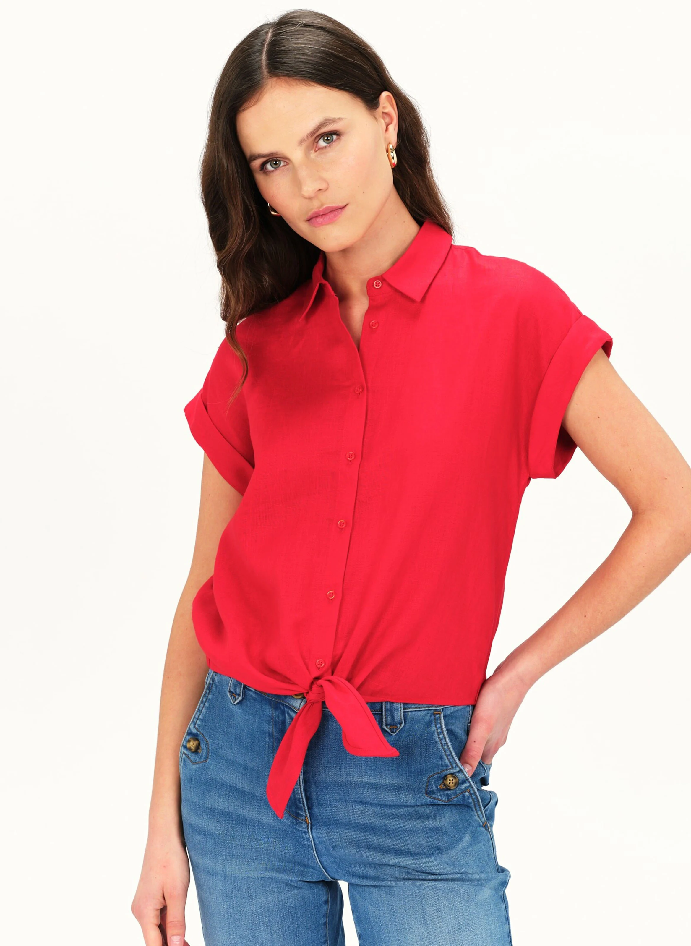 CAROLL Linen shirt CLIVIO1 Red