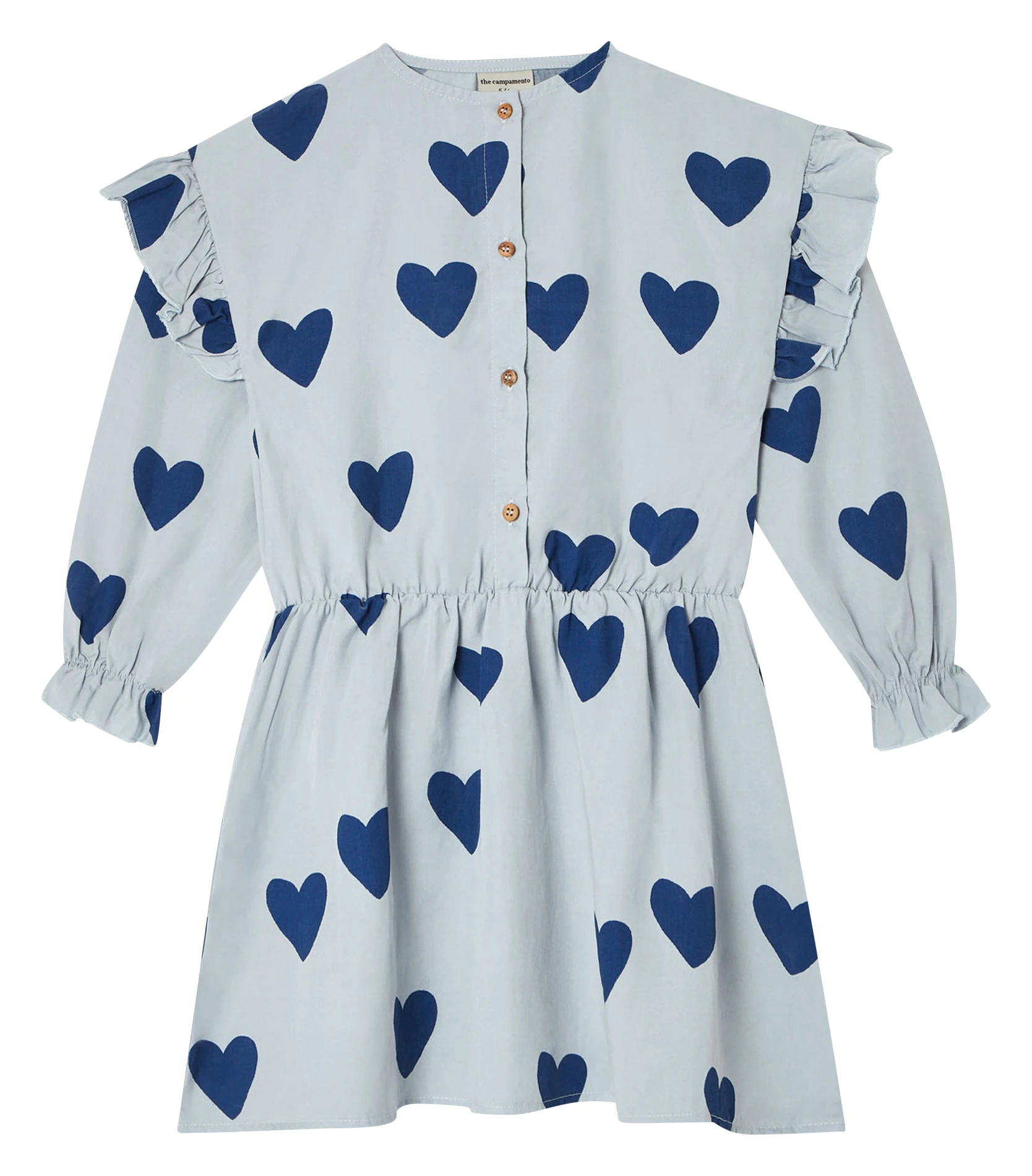 THE CAMPAMENTO Short round-neck dress Blue