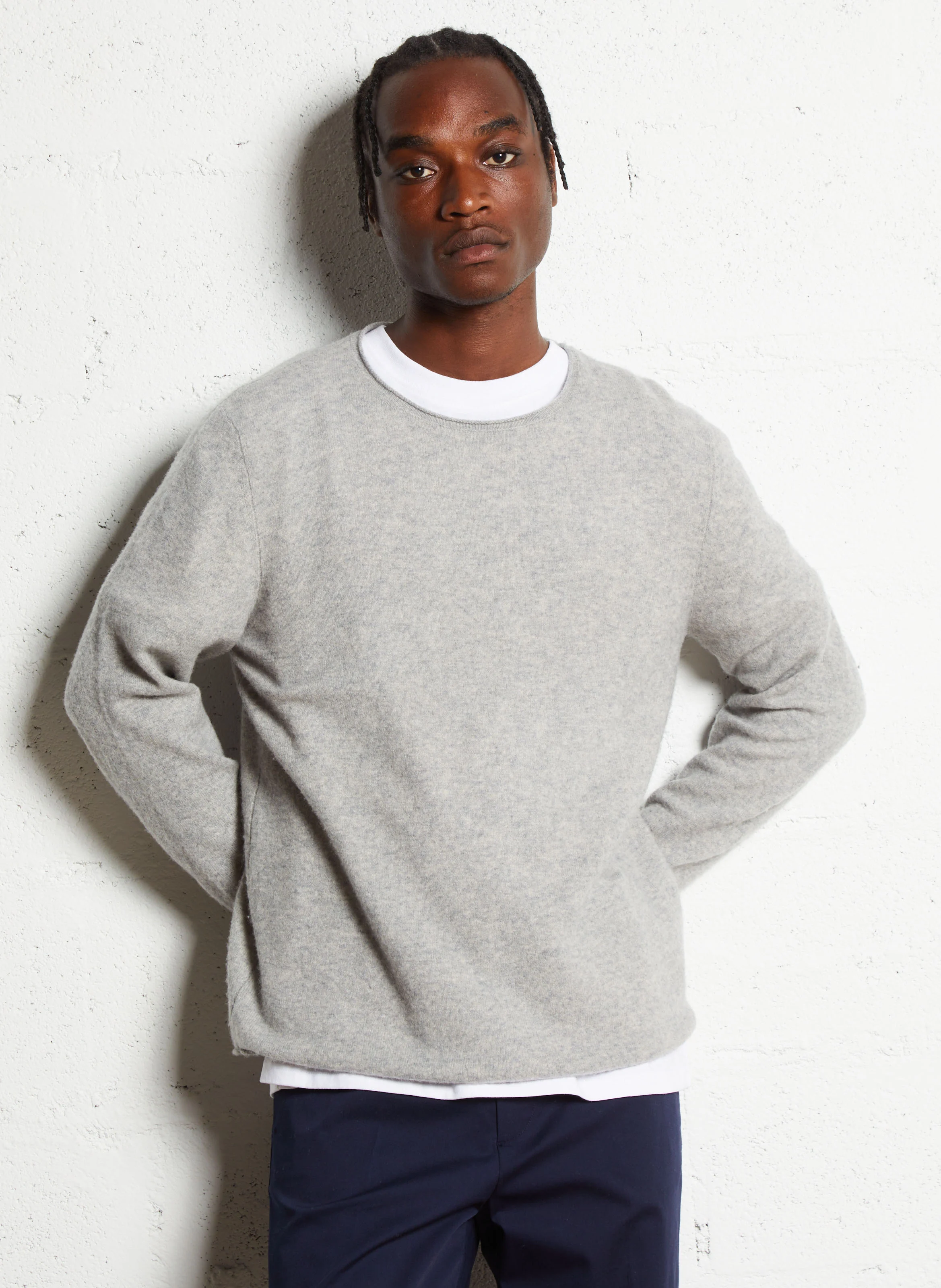 AMERICAN VINTAGE Straight round-neck wool-blend sweater DUCKSBAY Grey