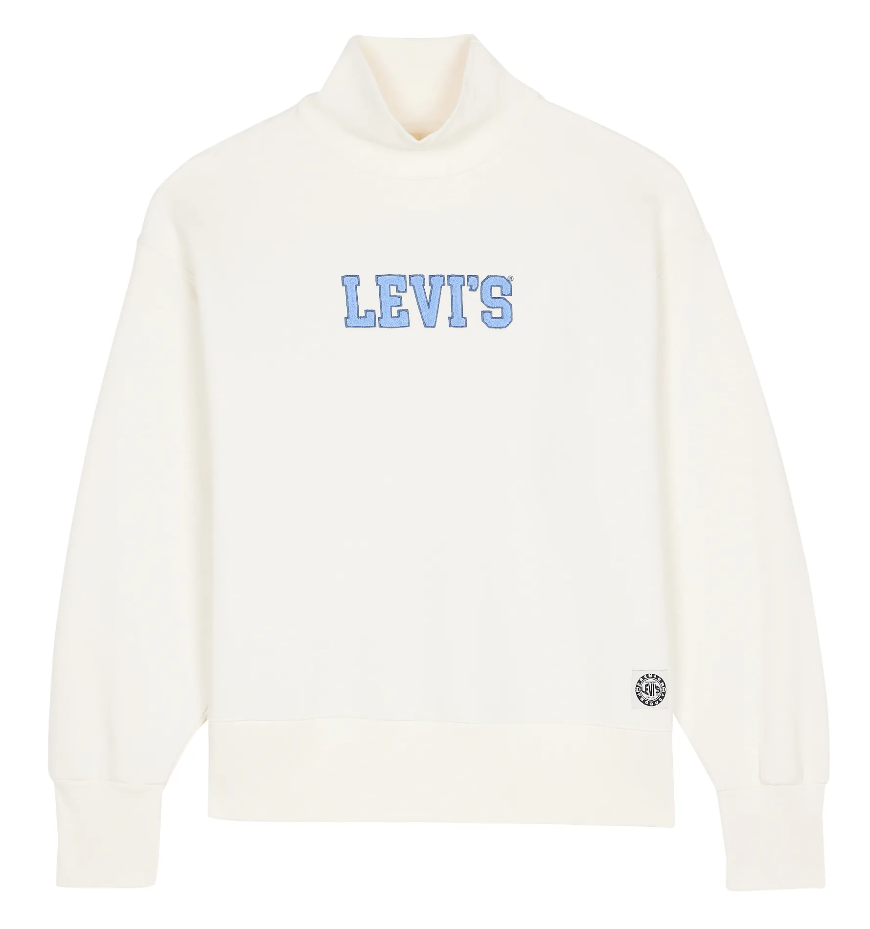 LEVI'S High-neck cotton-blend hoodie with logo PL GRAPHIC GARDENIA CREW White 1 LEVI'S High-neck cotton-blend hoodie with logo PL GRAPHIC GARDENIA CREW White