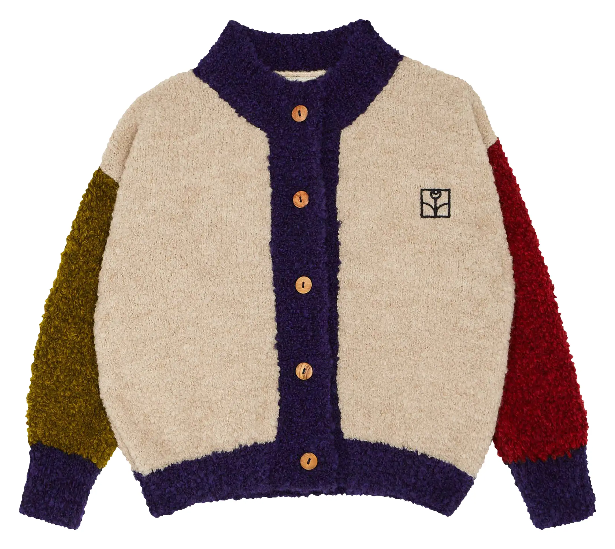 THE CAMPAMENTO Round-neck embroidered cardigan White