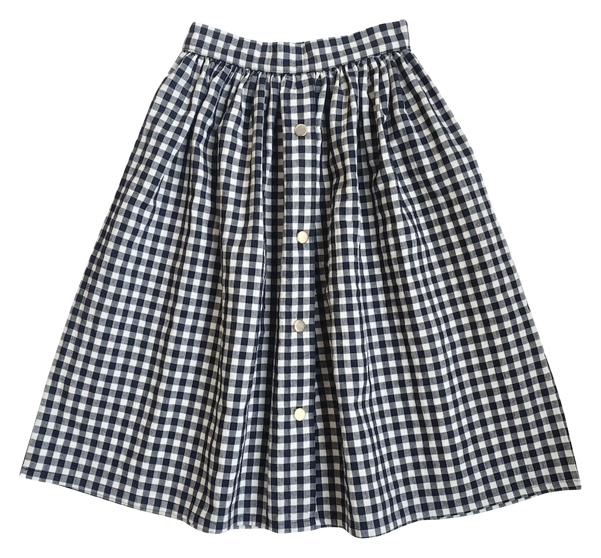 APACHES COLLECTIONS Short gingham-printed cotton skirt NEELA Black