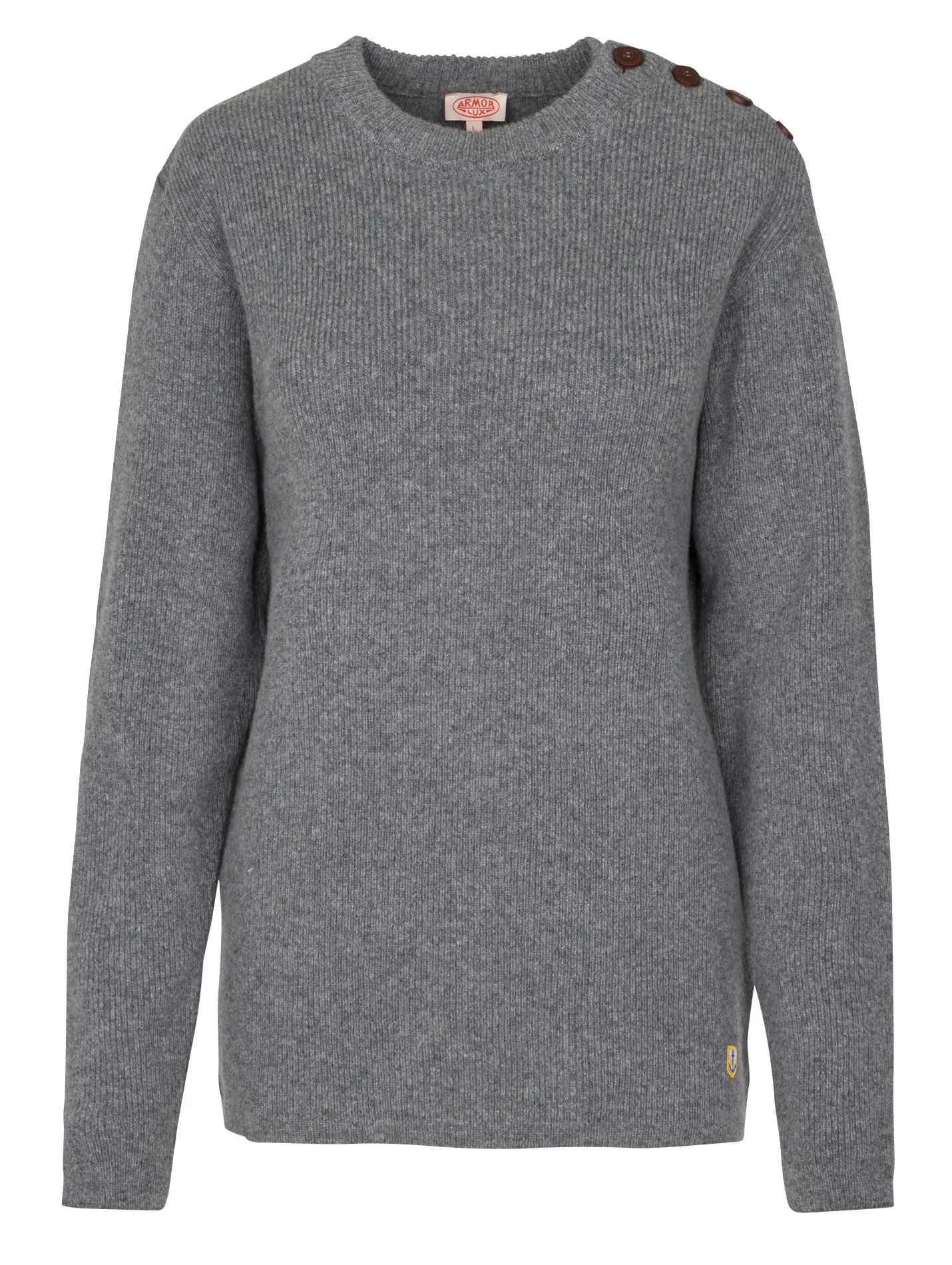ARMOR LUX Round-neck lambswool sweater Grey