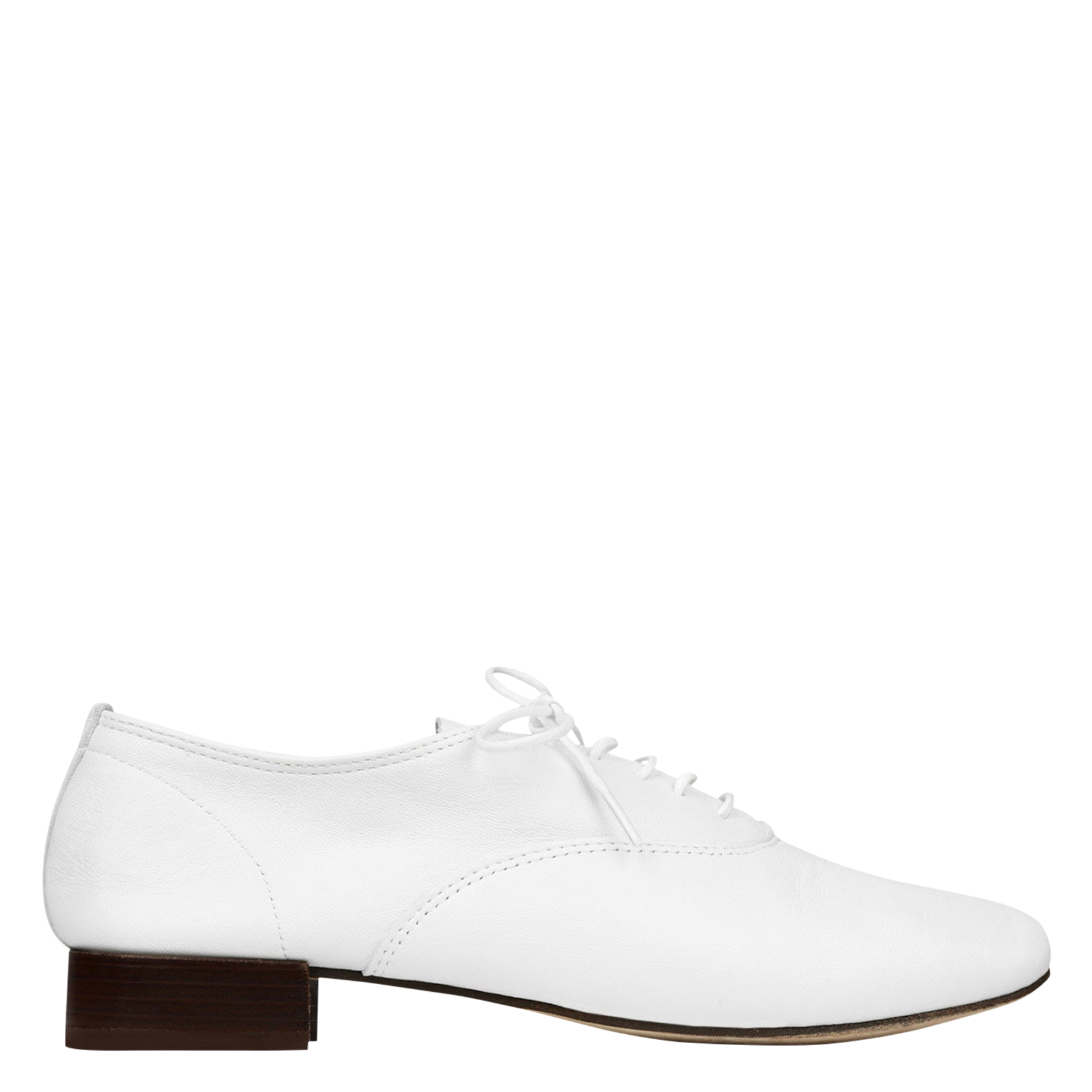 REPETTO Low-heeled leather Derby shoes ZIZI White