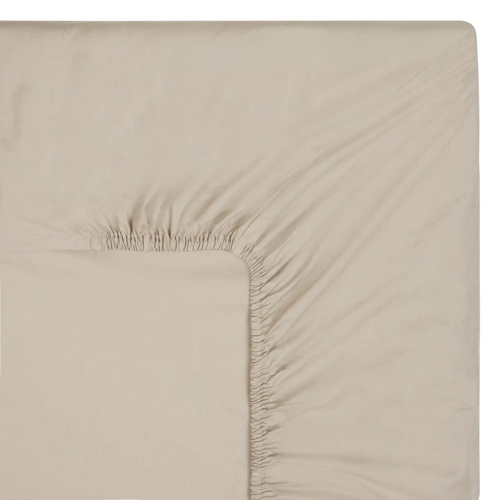 AU PRINTEMPS PARIS MAISON Cotton fitted sheet Beige