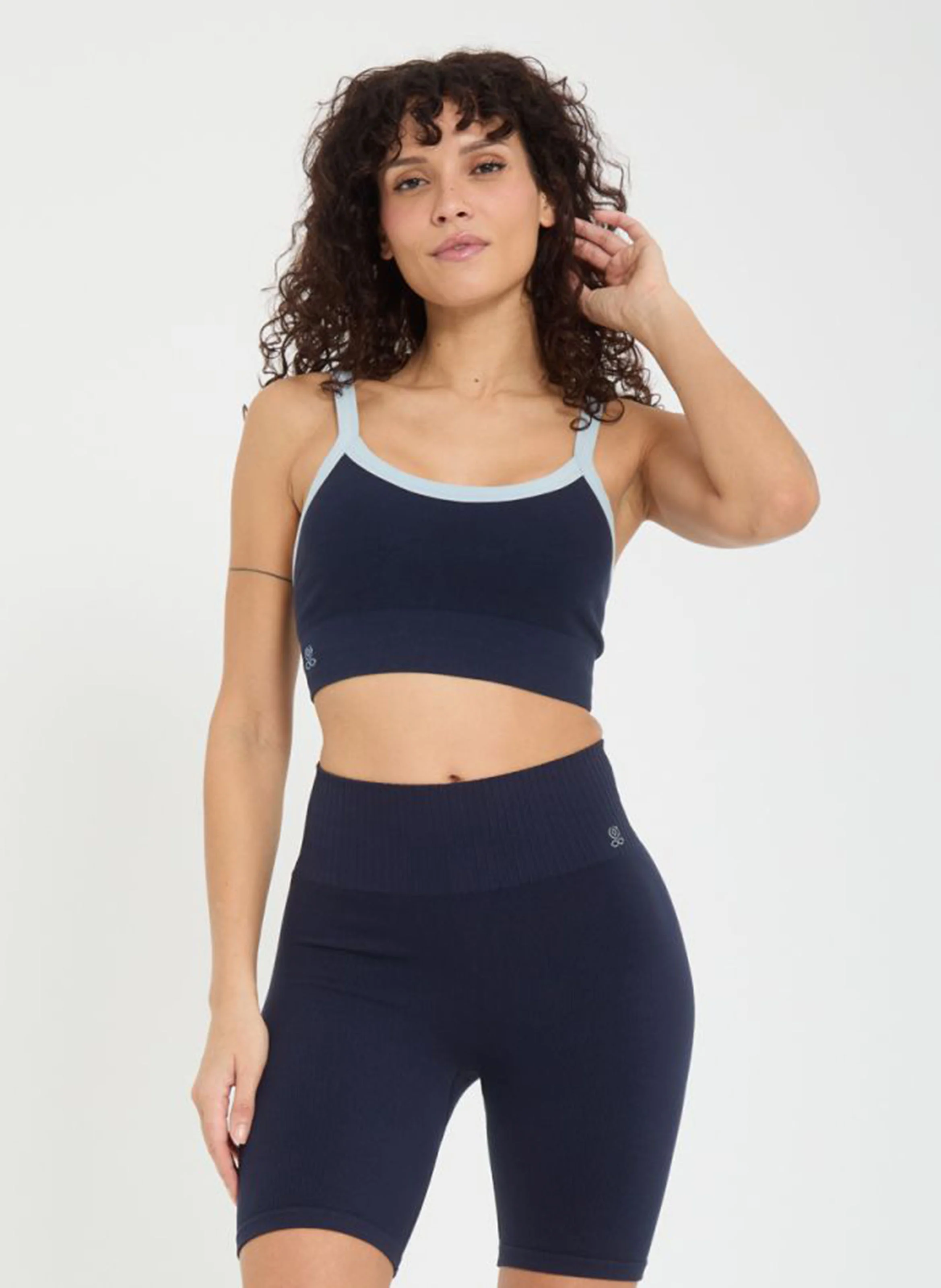 YOGA SEARCHER Mixed cotton sports bra ADITI Blue