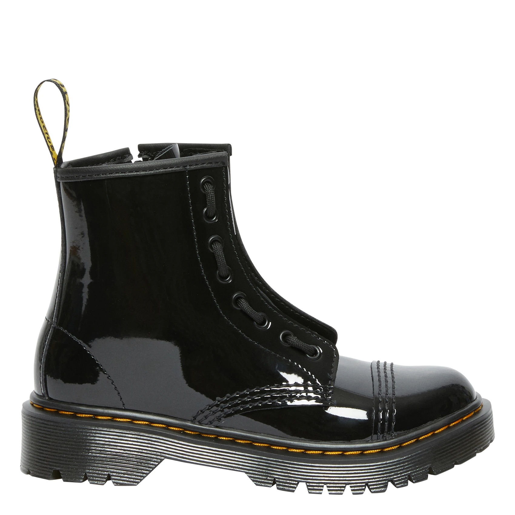 DR. MARTENS Patent leather ankle boots SINCLAIR BEX J Black