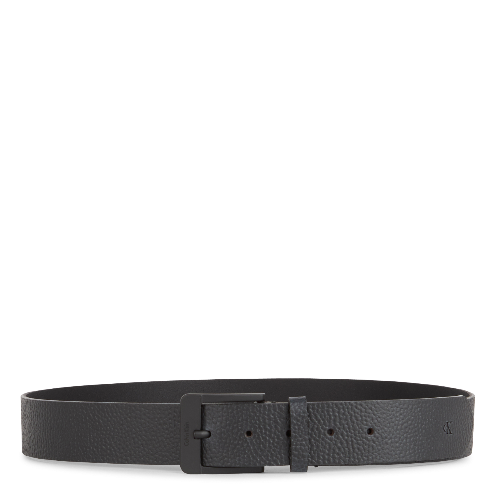 CALVIN KLEIN Grained leather belt Black