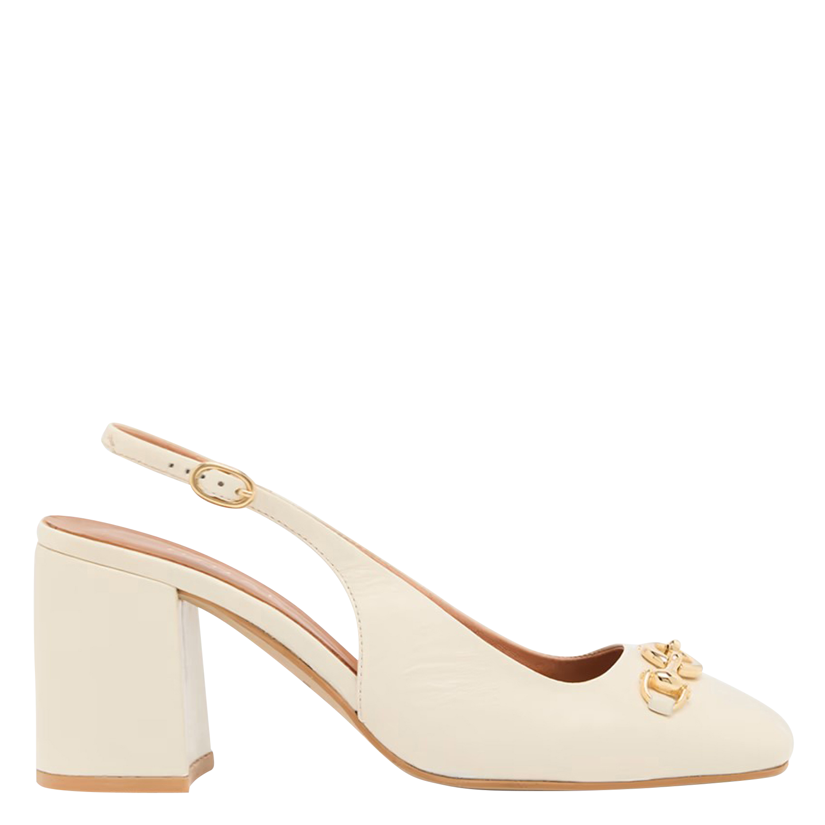 JONAK Slingback leather pumps DECOUV Brown
