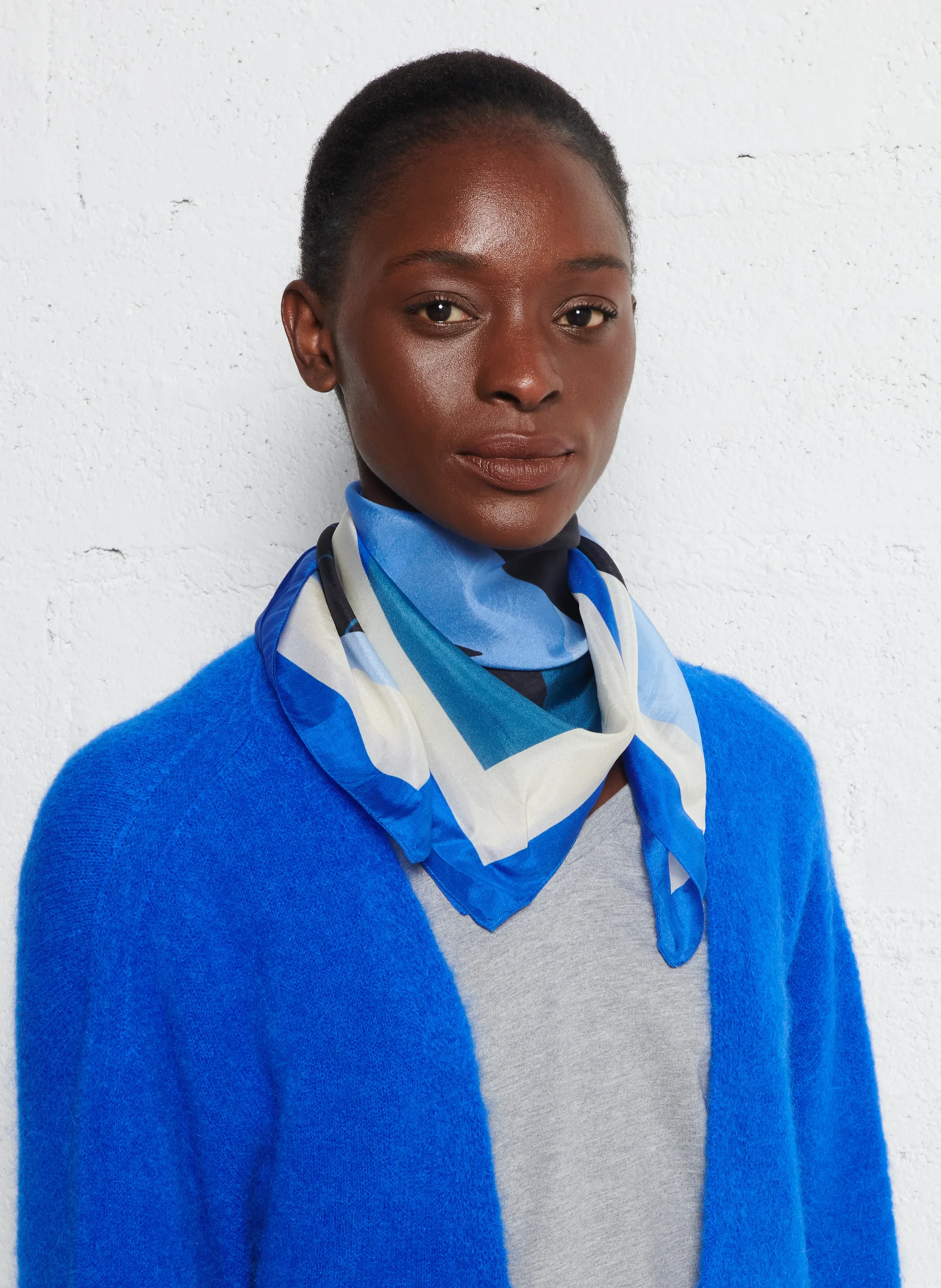 ONE STEP Floaty silk scarf AURORA Blue