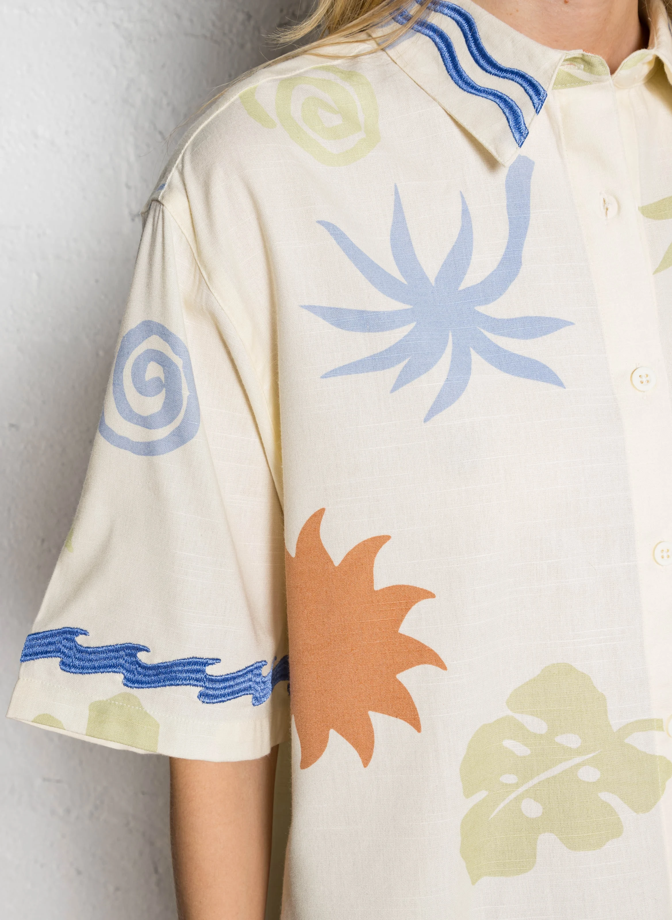 BILLABONG Oversize cotton-blend shirt SUN SYMBOL Multicolored