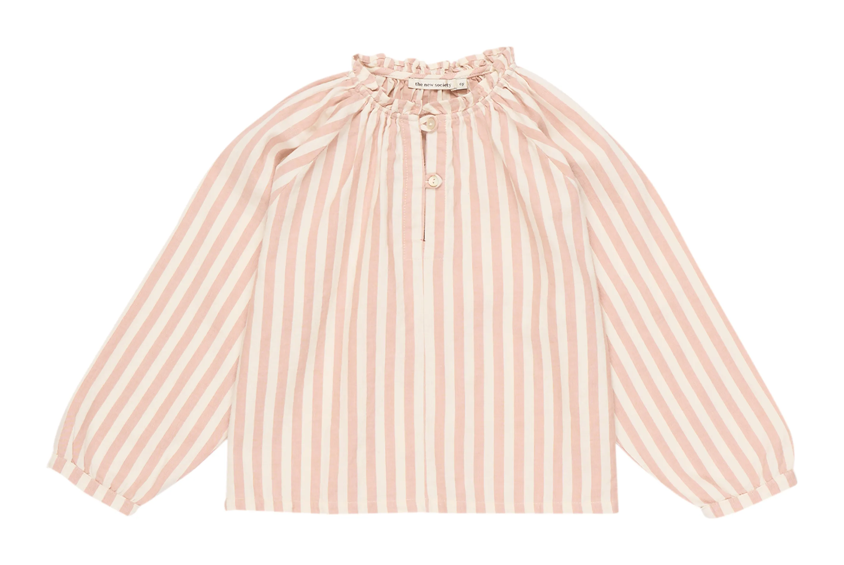 THE NEW SOCIETY Striped cotton-blend top AMBRA Pink