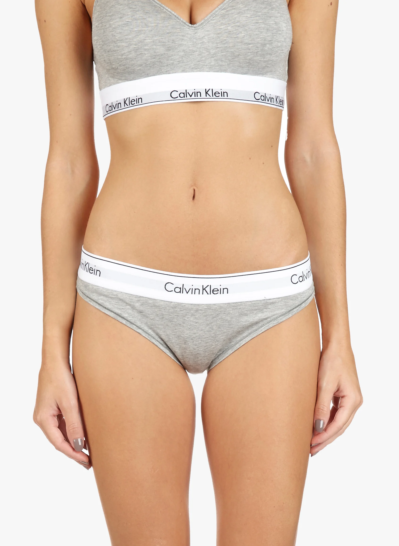CALVIN KLEIN UNDERWEAR Mottled jersey panties Grey