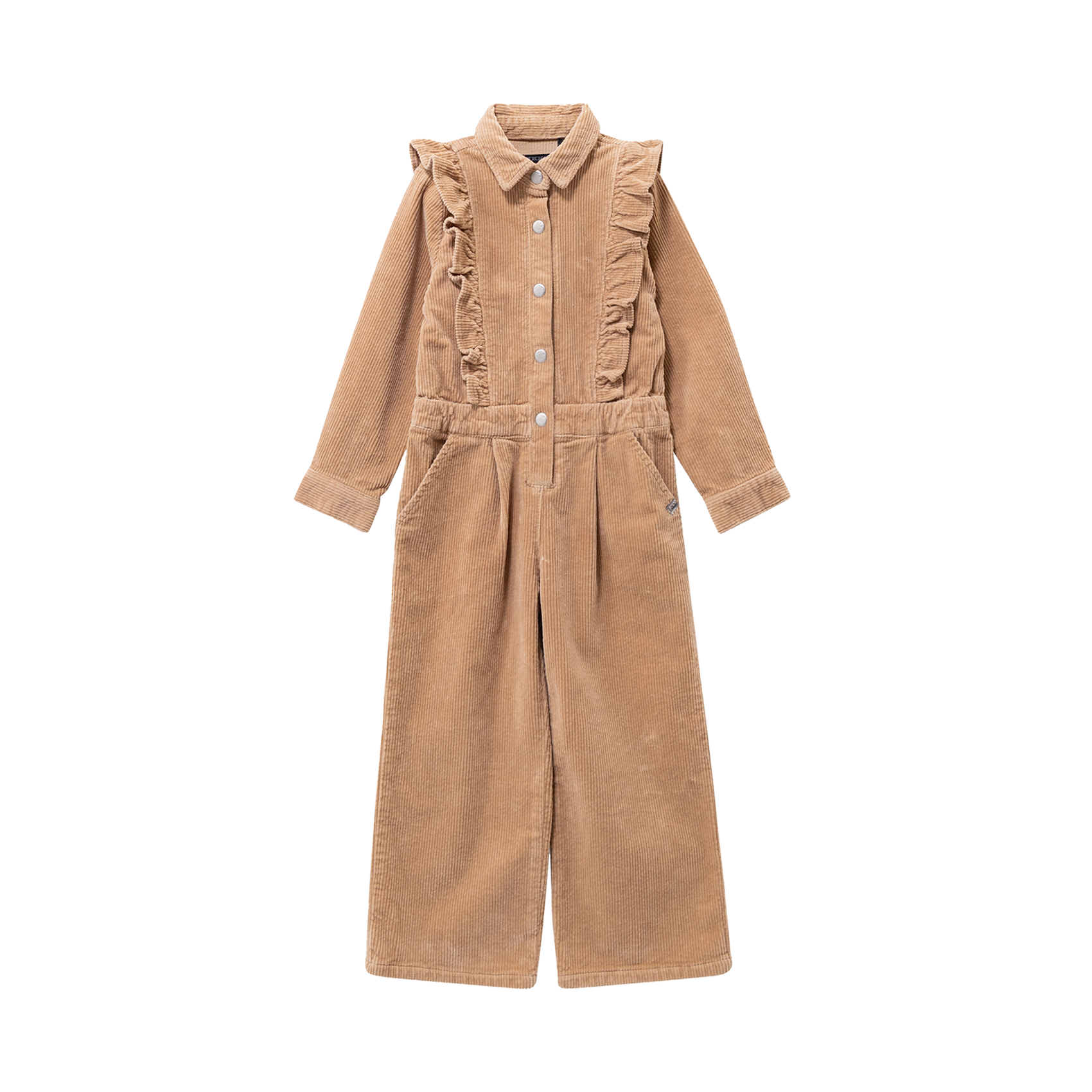 IKKS JUNIOR Cotton shirt collar jumpsuit Beige