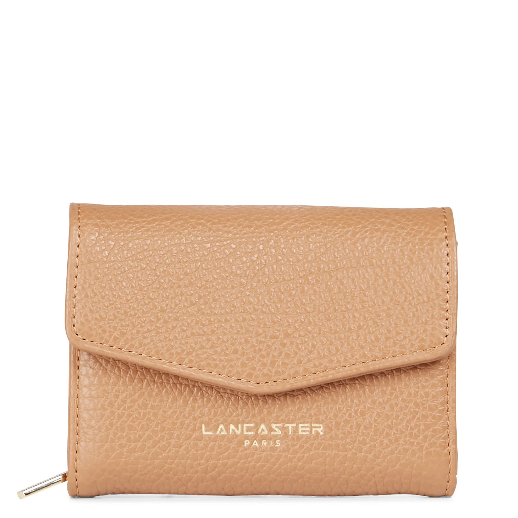 LANCASTER PARIS Leather flap coin purse DUNE Brown