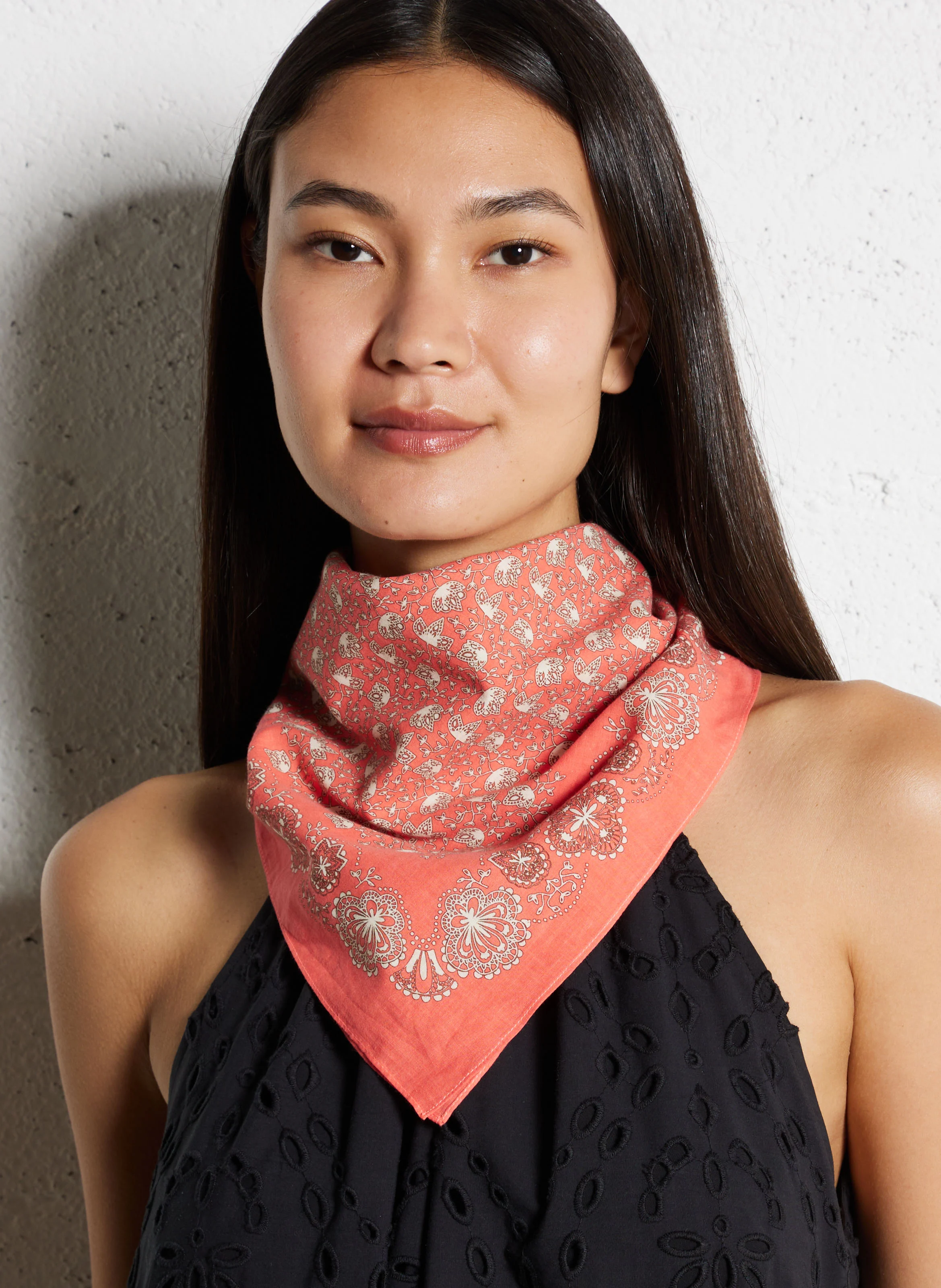MOISMONT Cotton floaty scarf NÂ°675 Pink