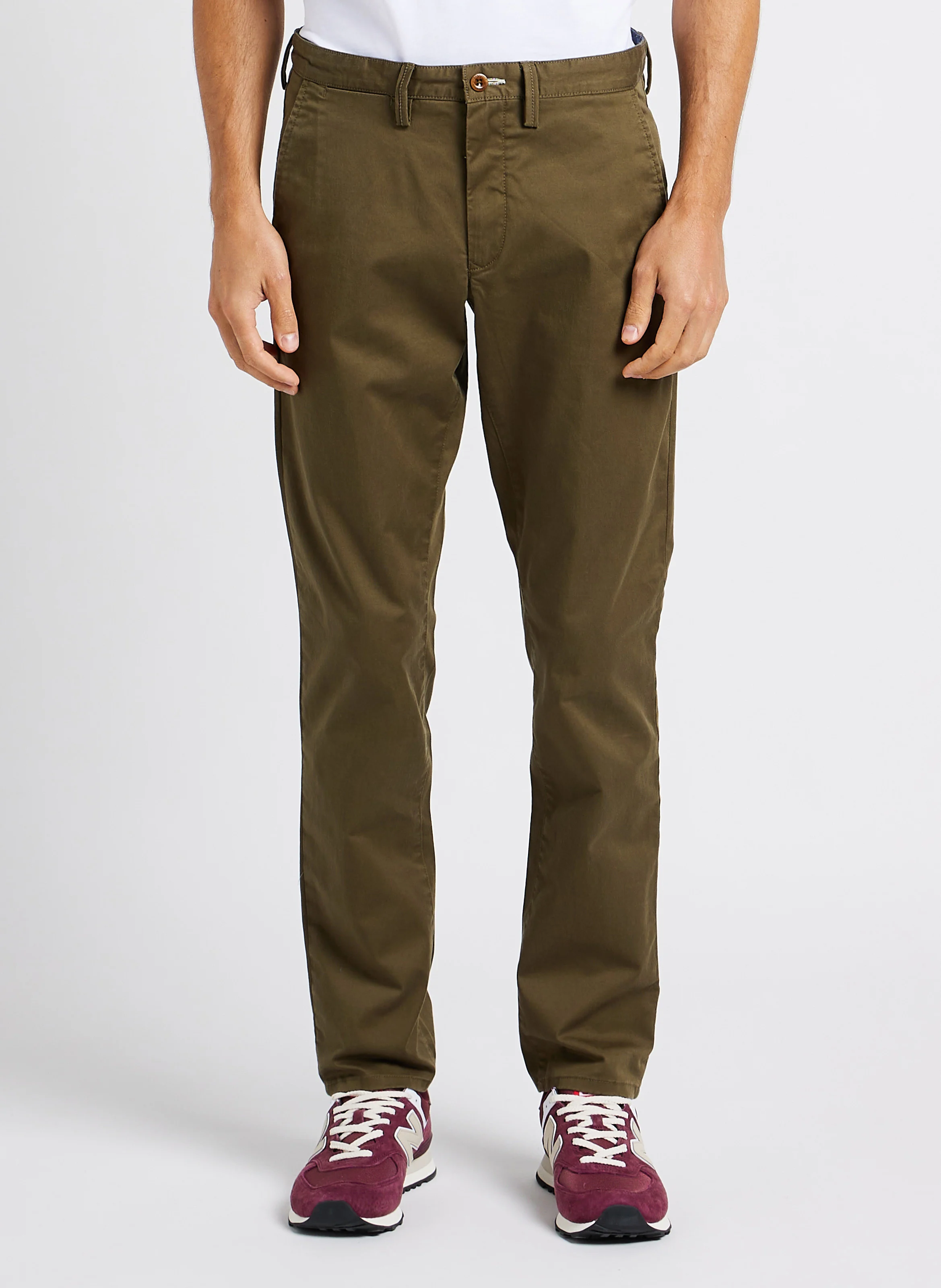 GANT Slim-fit organic cotton-blend pants Green