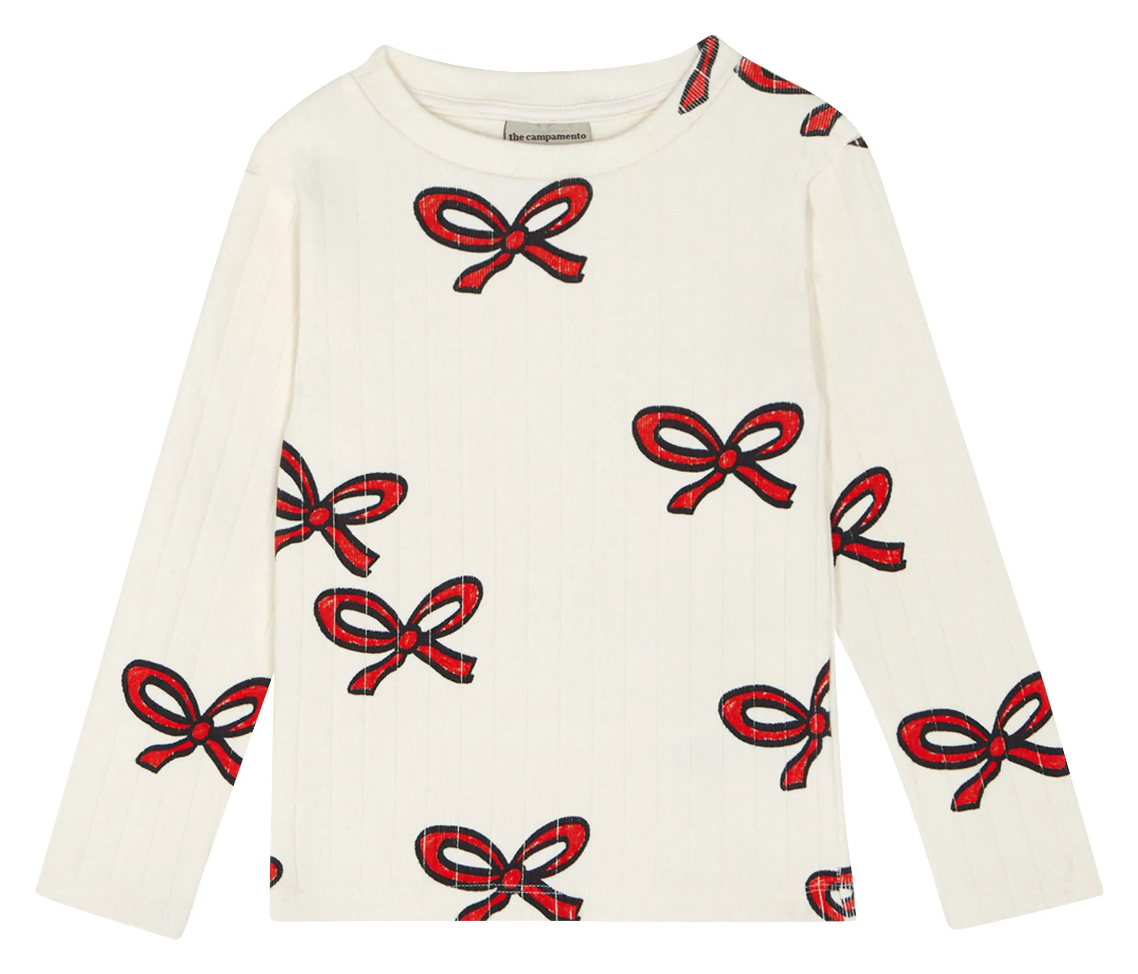 THE CAMPAMENTO Printed cotton round-neck T-shirt White