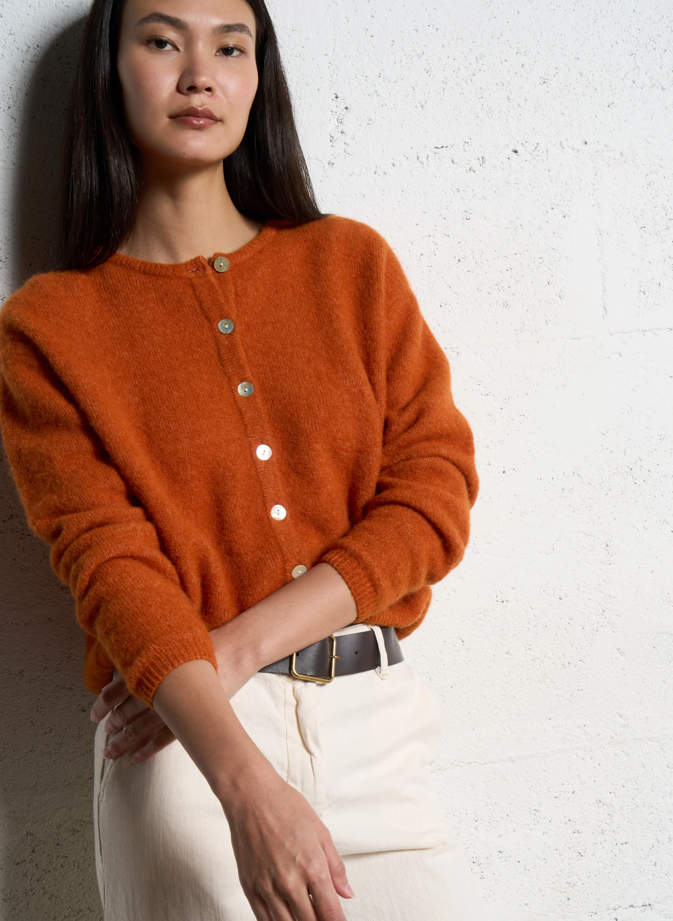 AMERICAN VINTAGE Loose-fit wool-blend cardigan with round neck VITOW Red