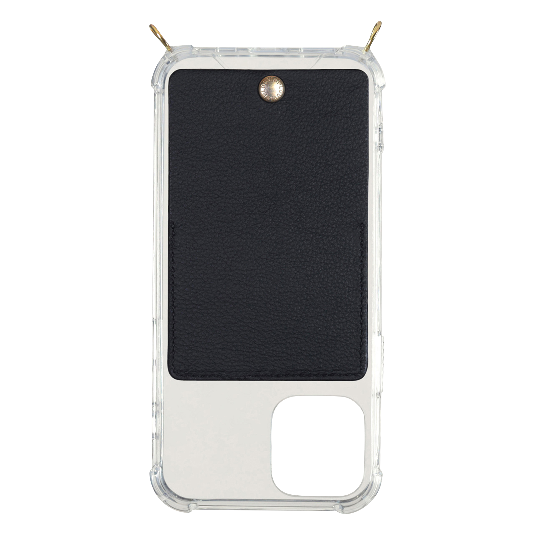 LOUVINI PARIS iPhone case with leather pocket YVES Black