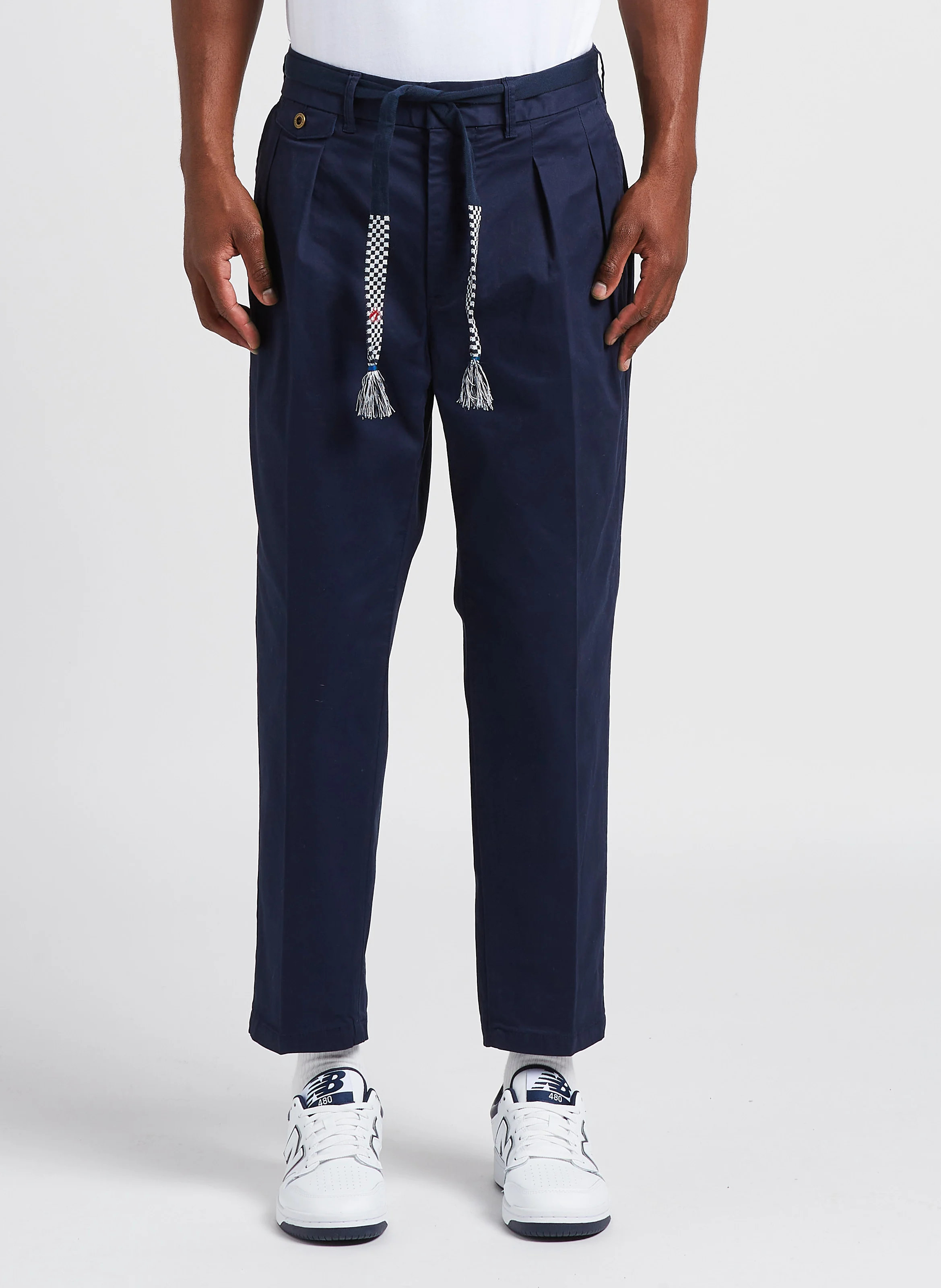 SCOTCH AND SODA Straight-leg organic cotton-blend pants Blue