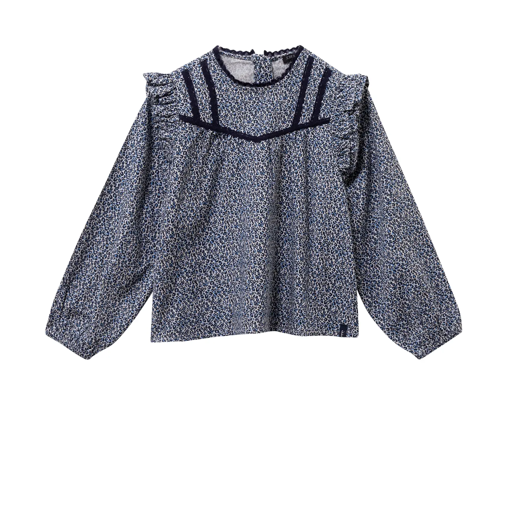 IKKS JUNIOR Straight printed cotton blouse Blue
