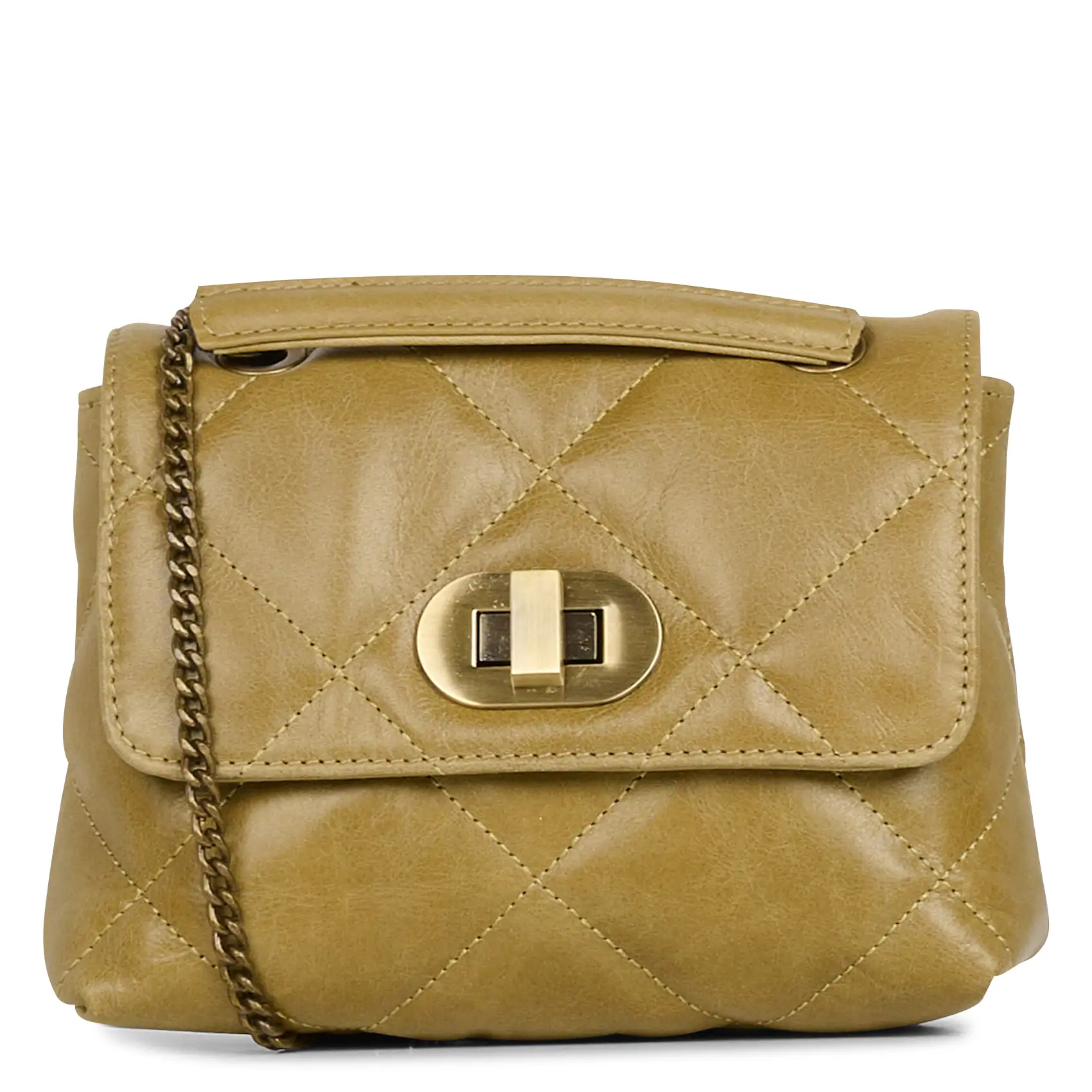 MAISON 123 Dori leather shoulder bag GABY MINI Green