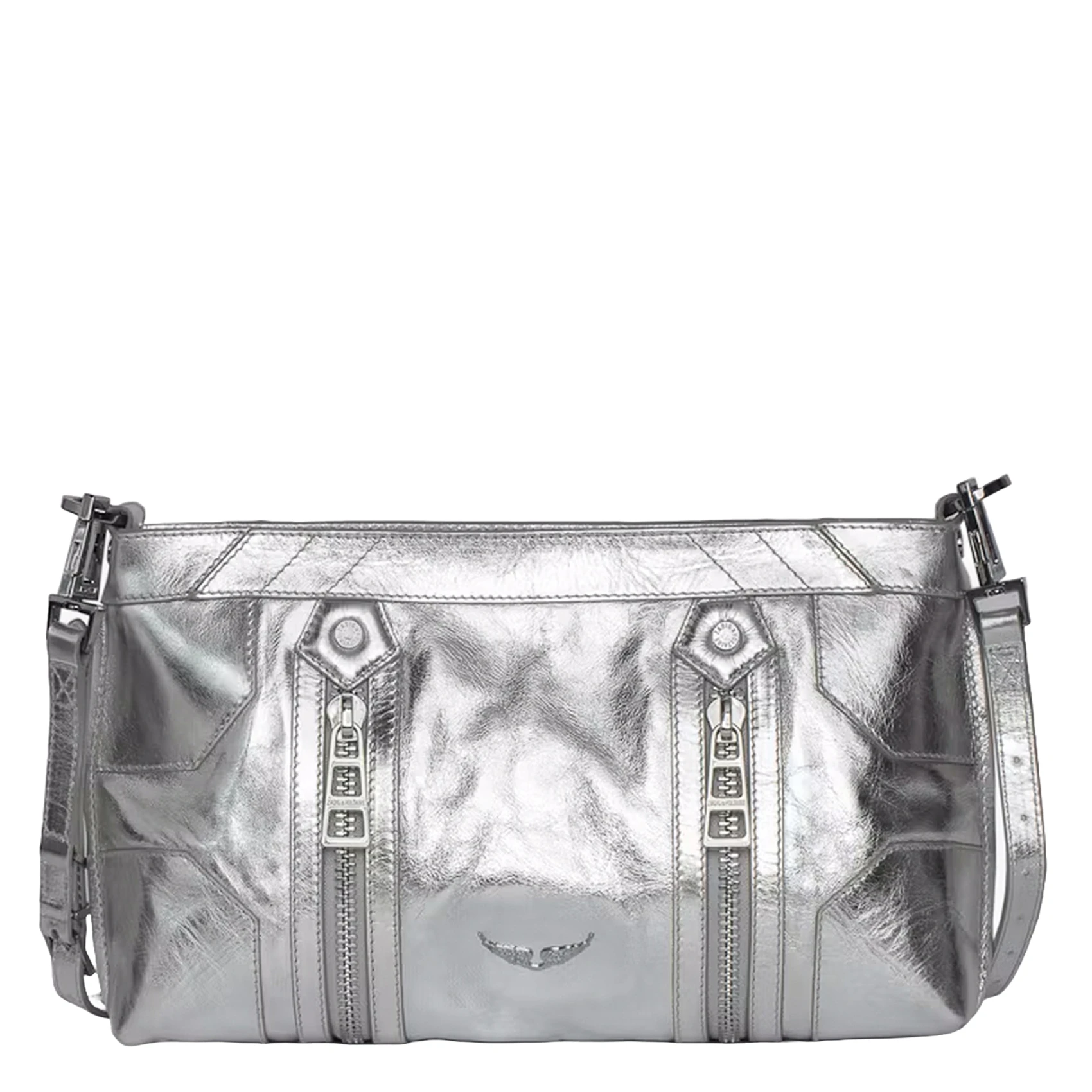 ZADIG&VOLTAIRE Metallic leather shoulder bag SUNNY MOODY Grey