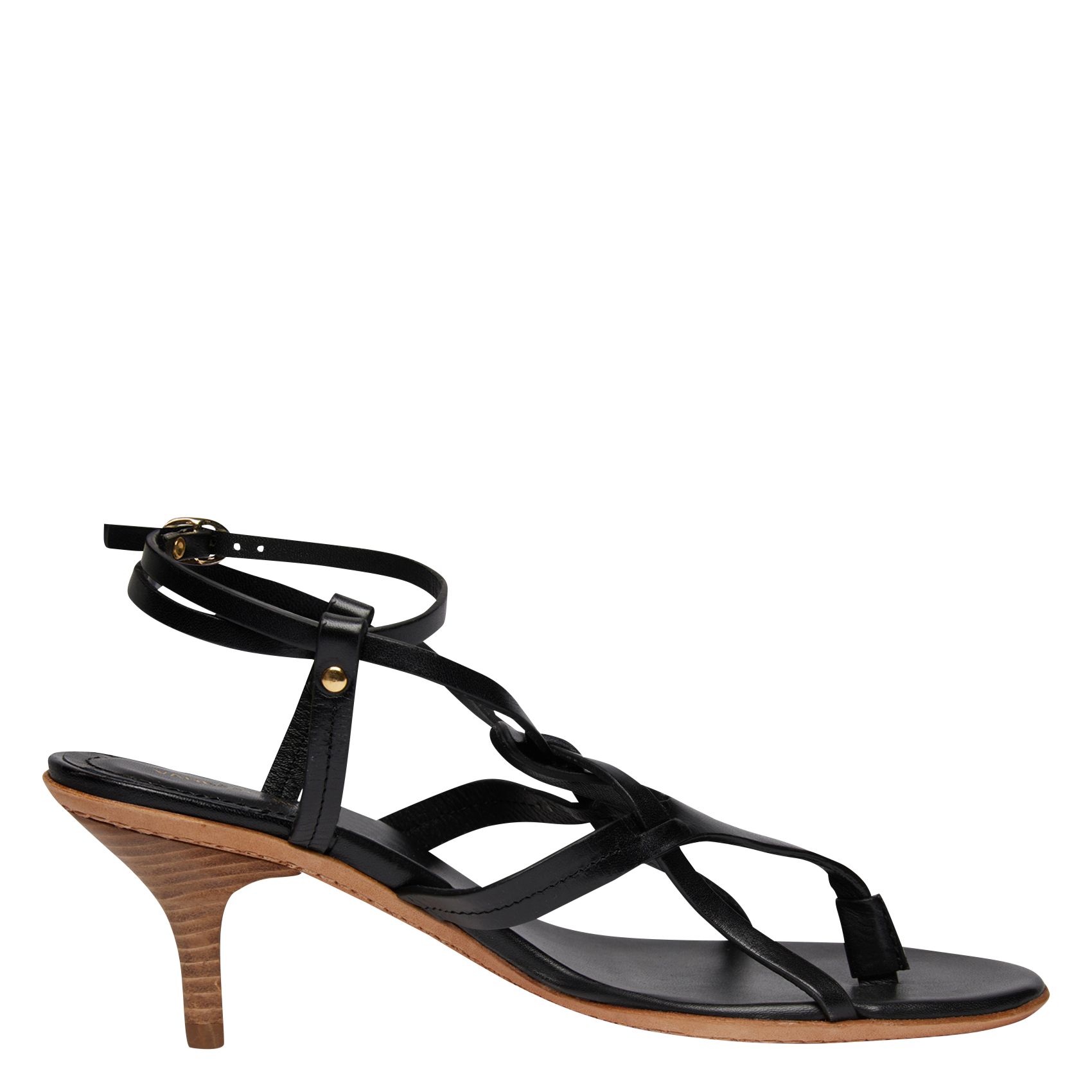 VANESSA BRUNO Heeled leather sandals Black
