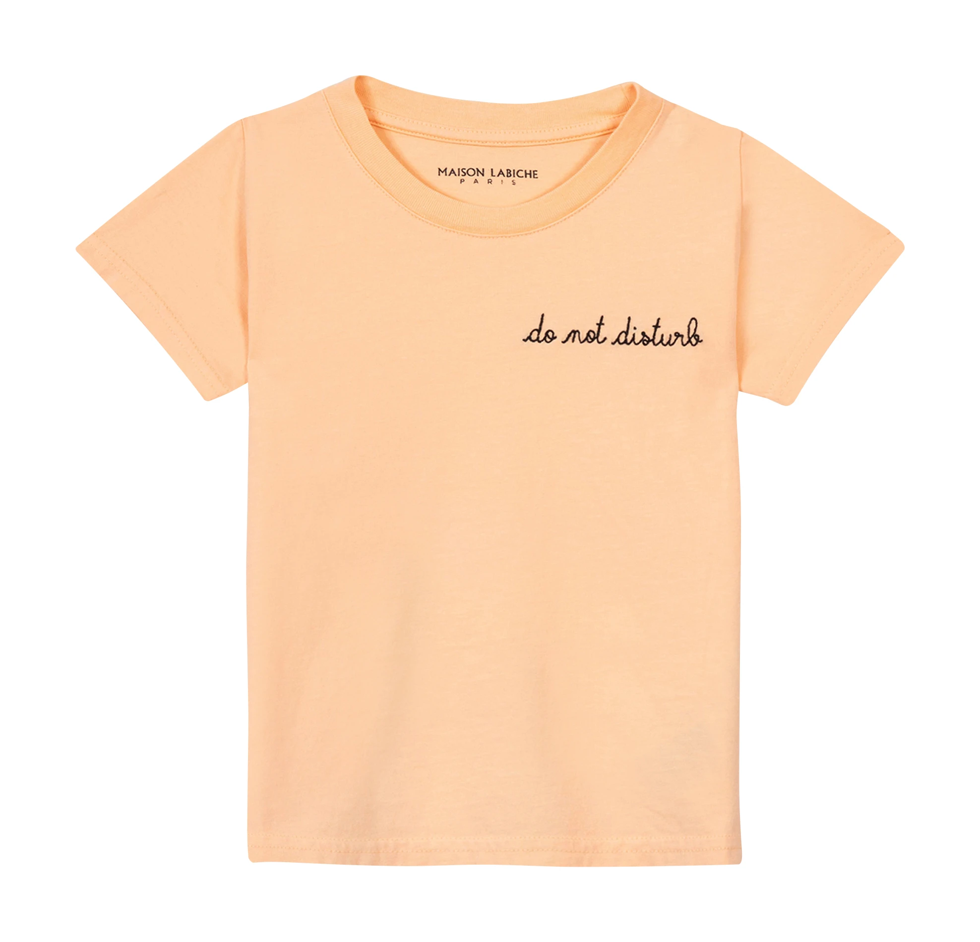 MAISON LABICHE Round-neck cotton T-shirt LEON DO NOT DISTURB Orange