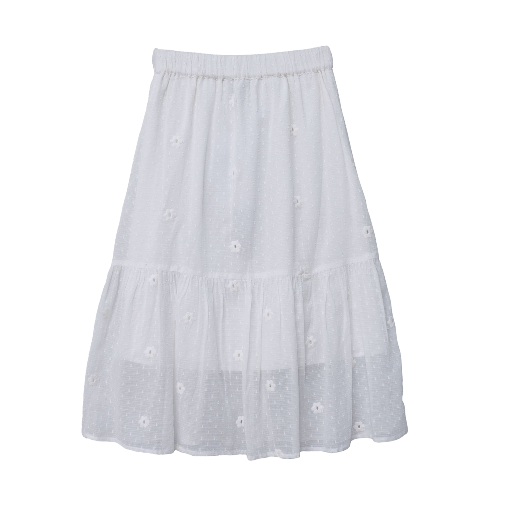 IKKS JUNIOR Flared Jacquard Maxi Skirt White