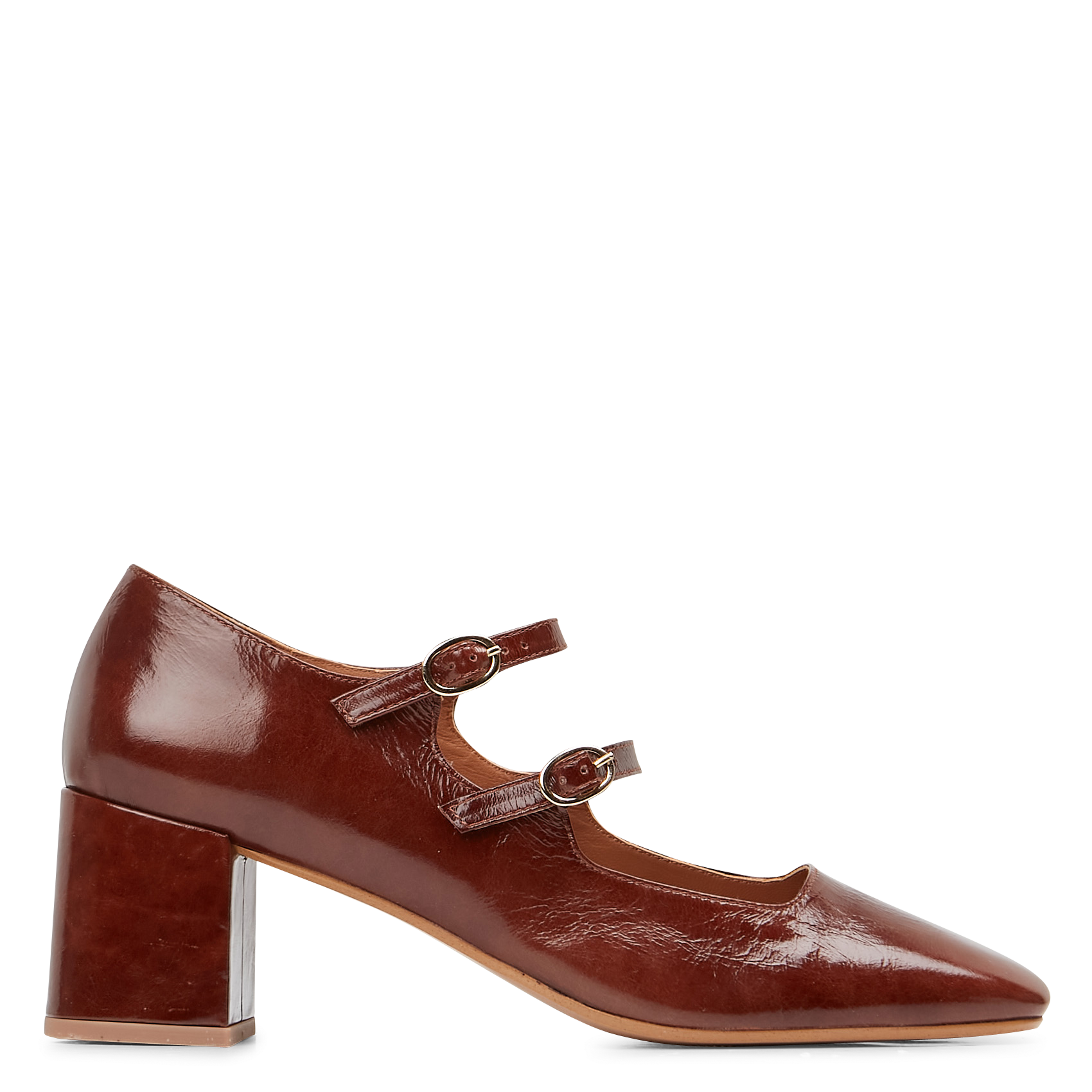 MELLOW YELLOW Leather Mary Janes IRVING Brown