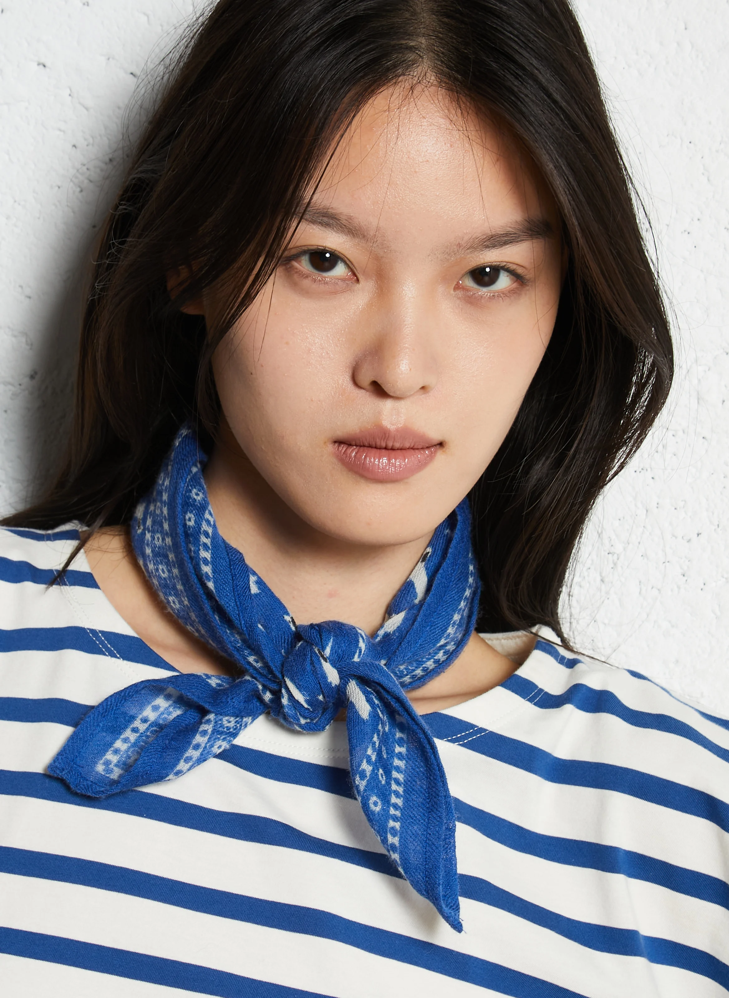 EMILE ET IDA Floaty wool scarf Blue