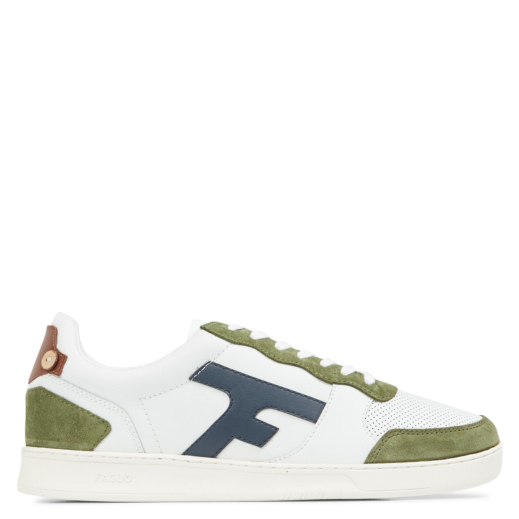 FAGUO Leather low-top sneakers HAZEL White