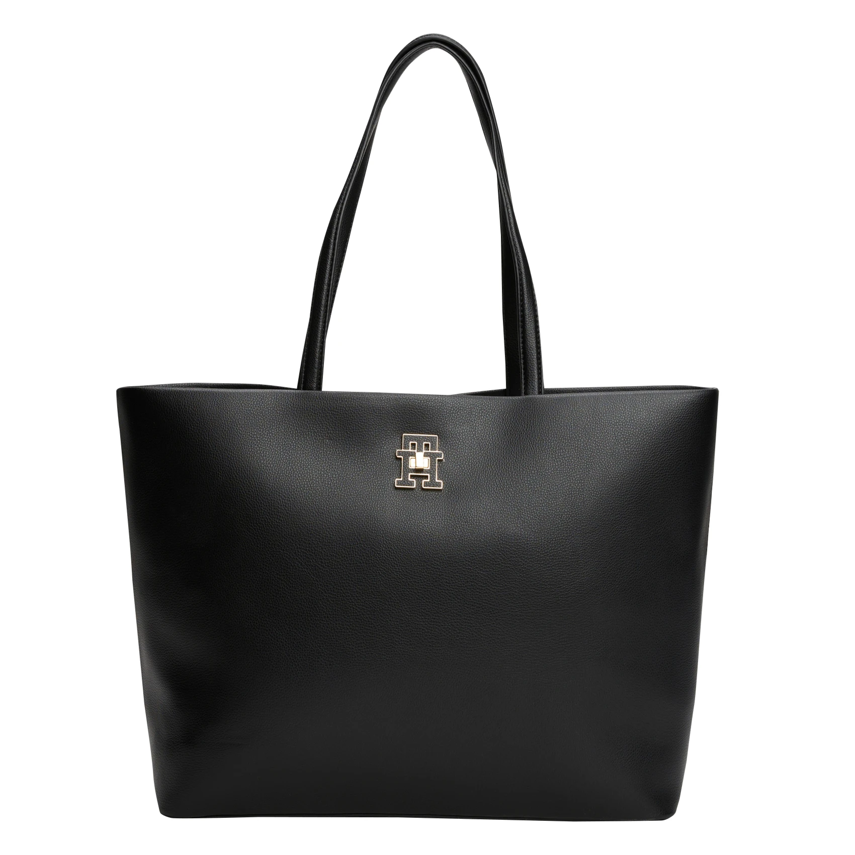 TOMMY HILFIGER Tote bag made of mixed recycled fibers Black