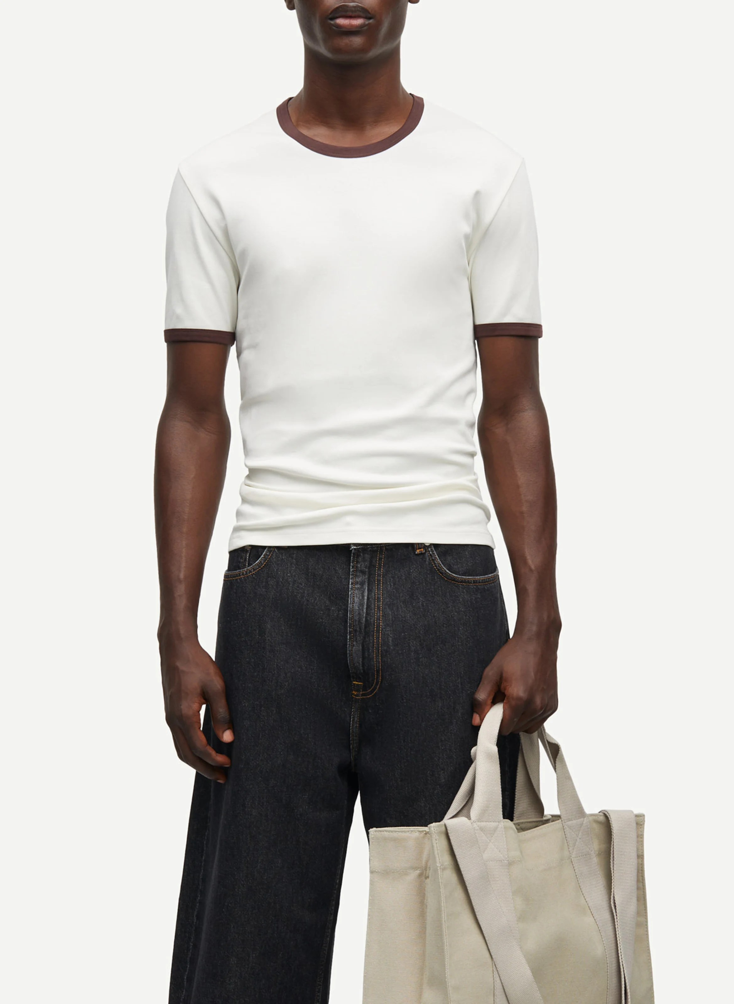 SAMSOE SAMSOE Round-neck organic cotton T-shirt SATOD White