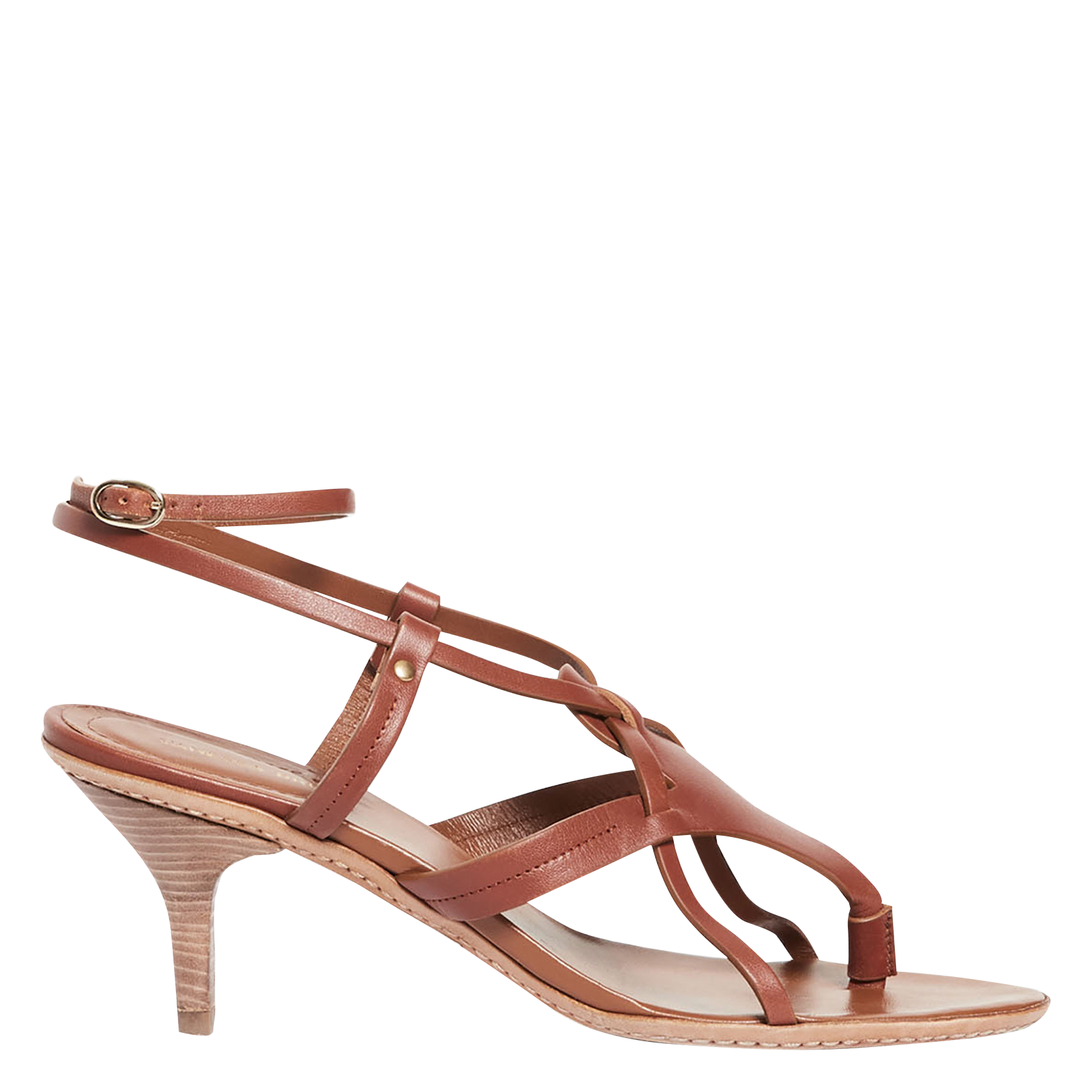 VANESSA BRUNO Mid-heel snakeskin-effect leather sling-back sandals Brown
