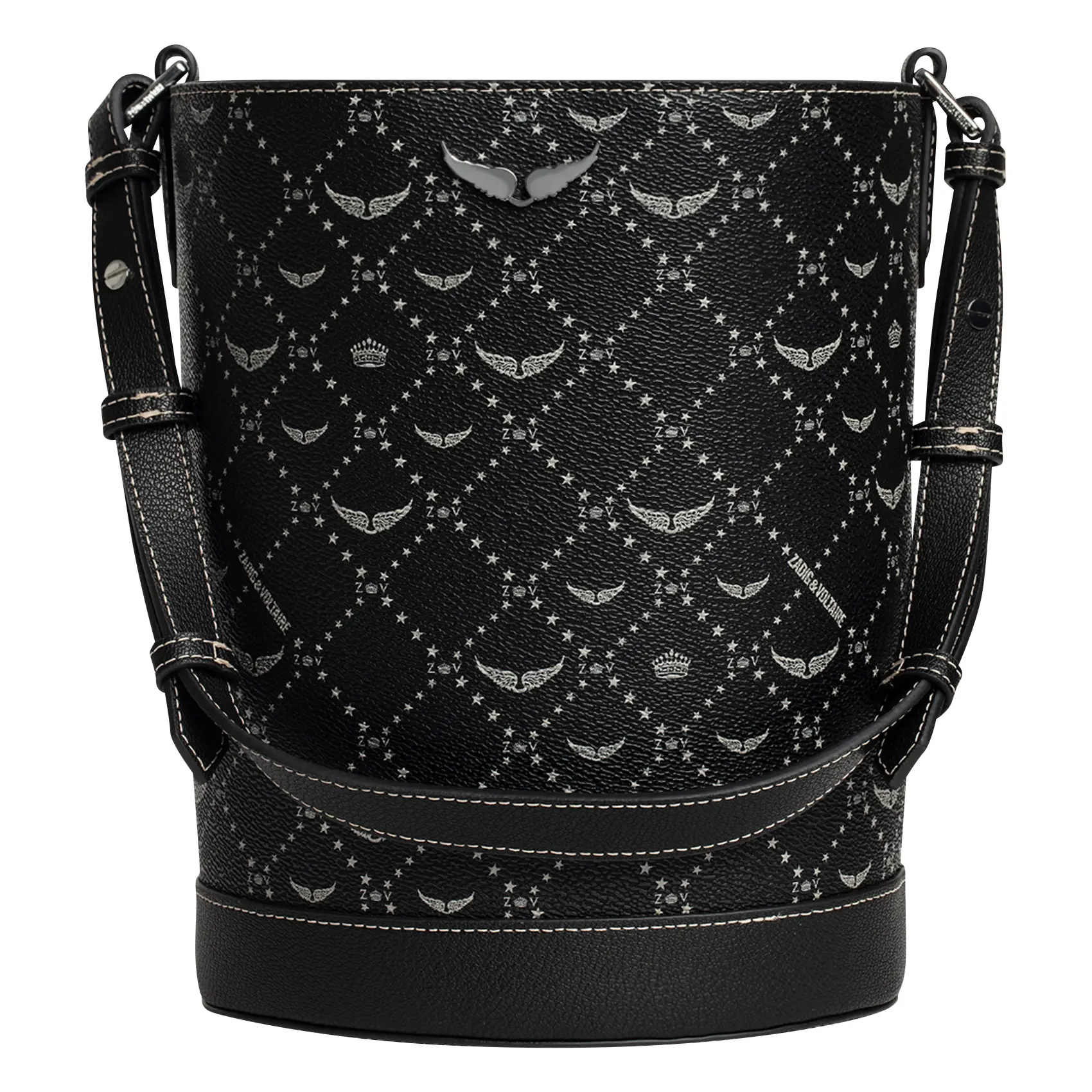 ZADIG&VOLTAIRE Monogram canvas bucket bag Z BUCKET Black