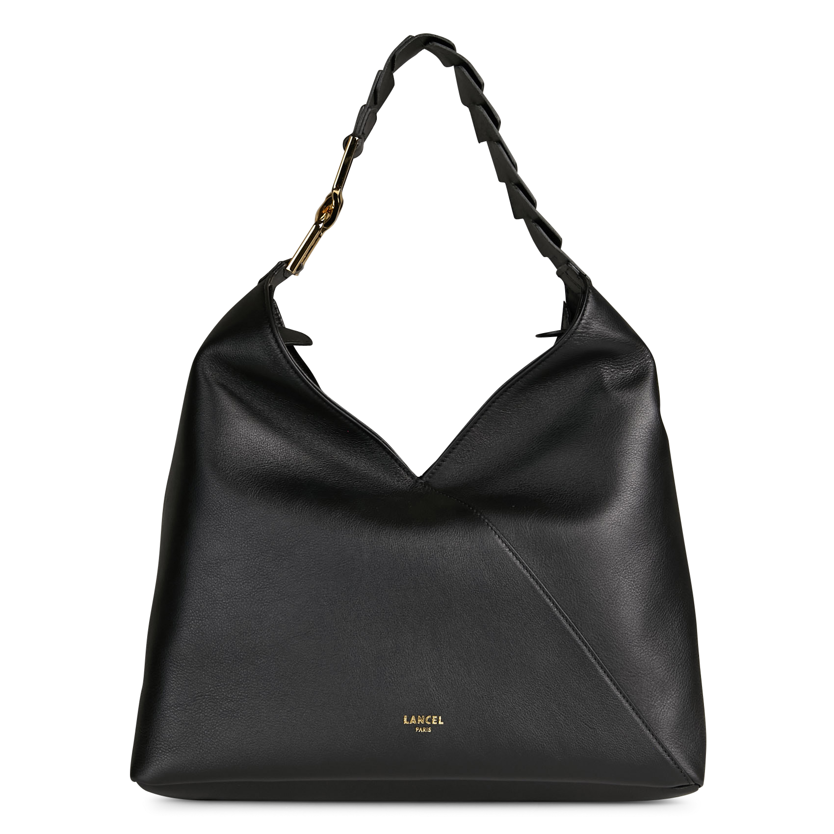 LANCEL Leather clutch bag PAGODE Black